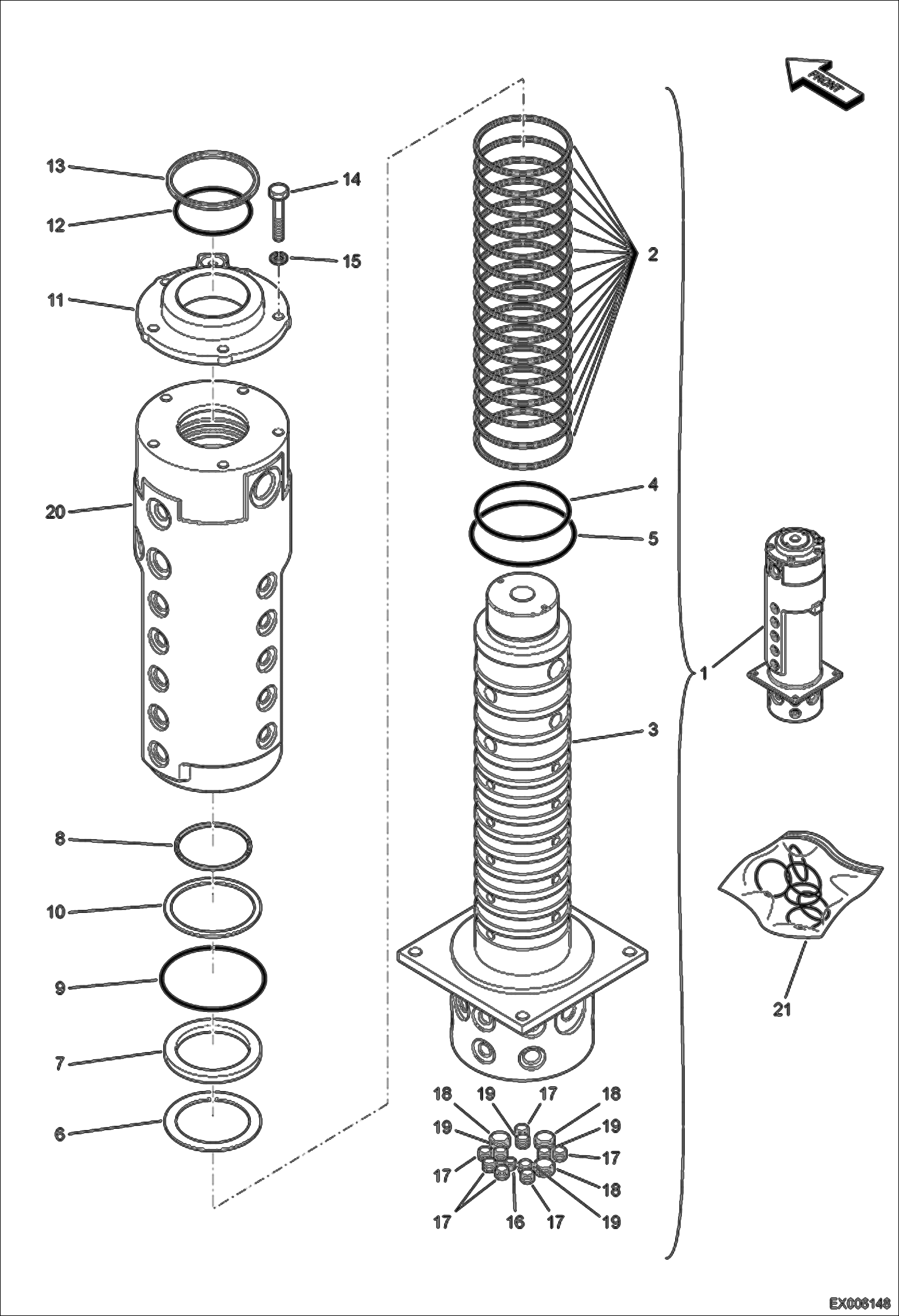 Схема запчастей Bobcat E55W - SWIVEL JOINT HYDRAULIC SYSTEM