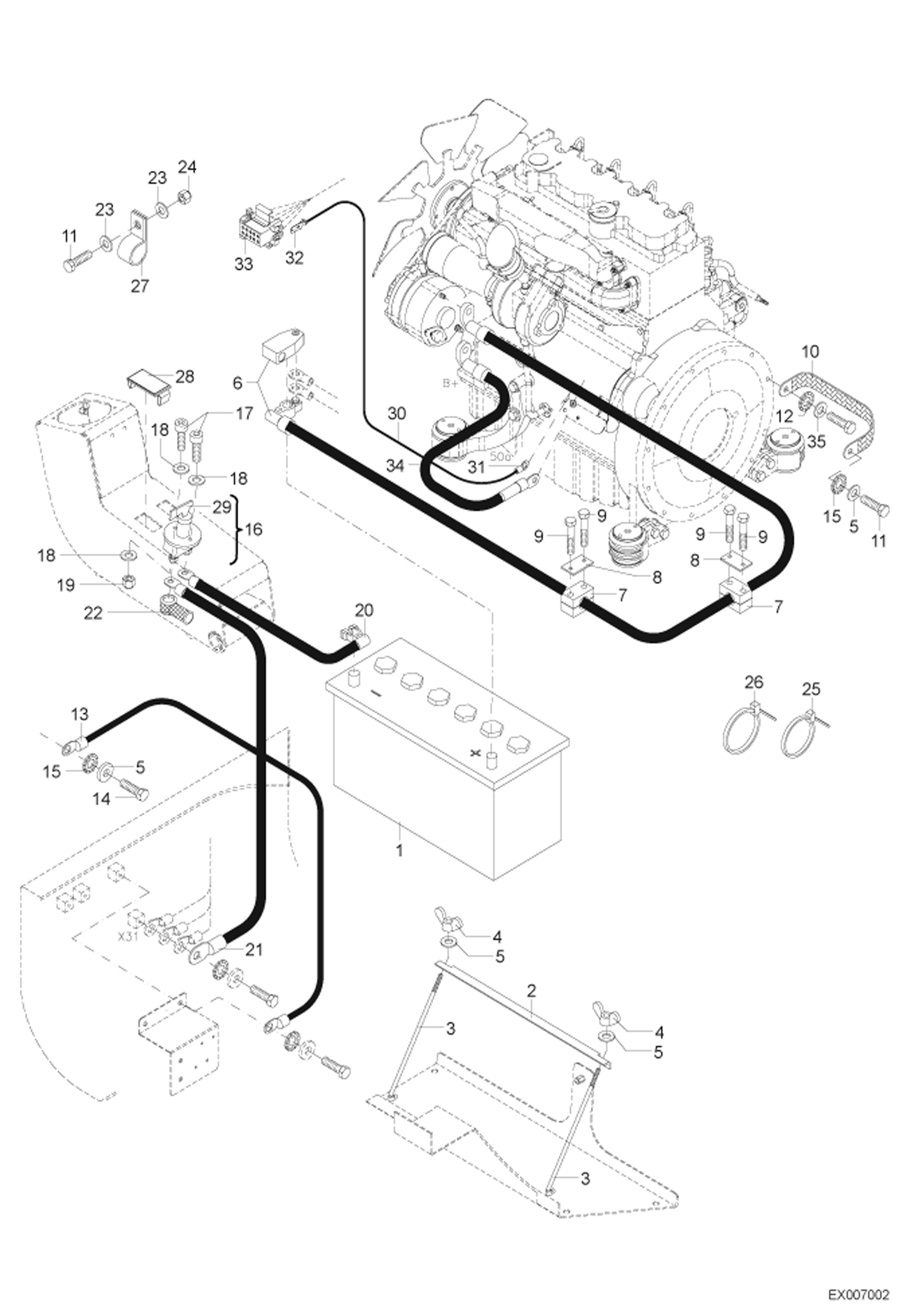 Схема запчастей Bobcat 442 - UPPERCARRIAGE ELECTRIC INSTALLATION ELECTRICAL SYSTEM