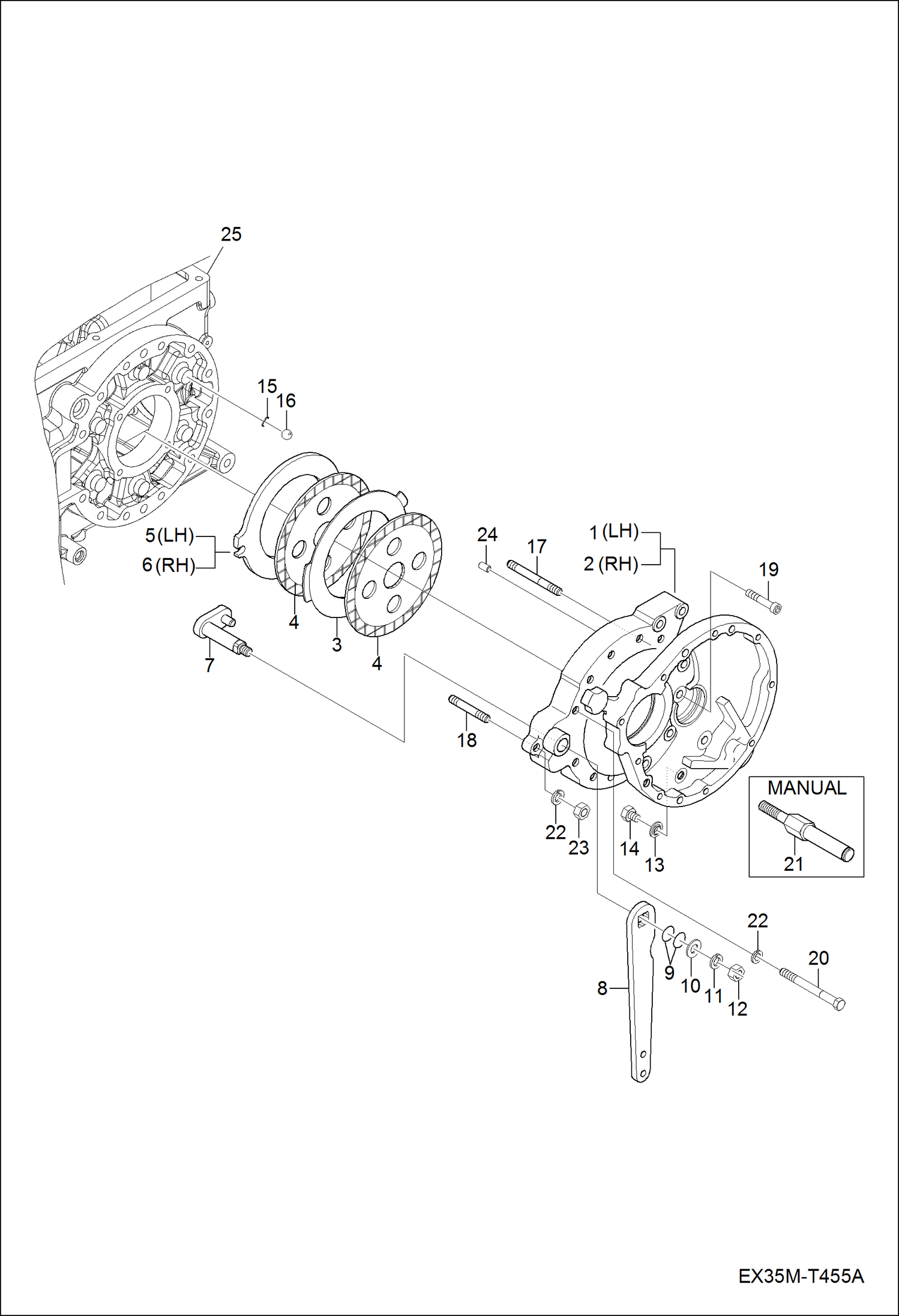 Схема запчастей Bobcat CT335 - BRAKE CASE GROUP DRIVE TRAIN