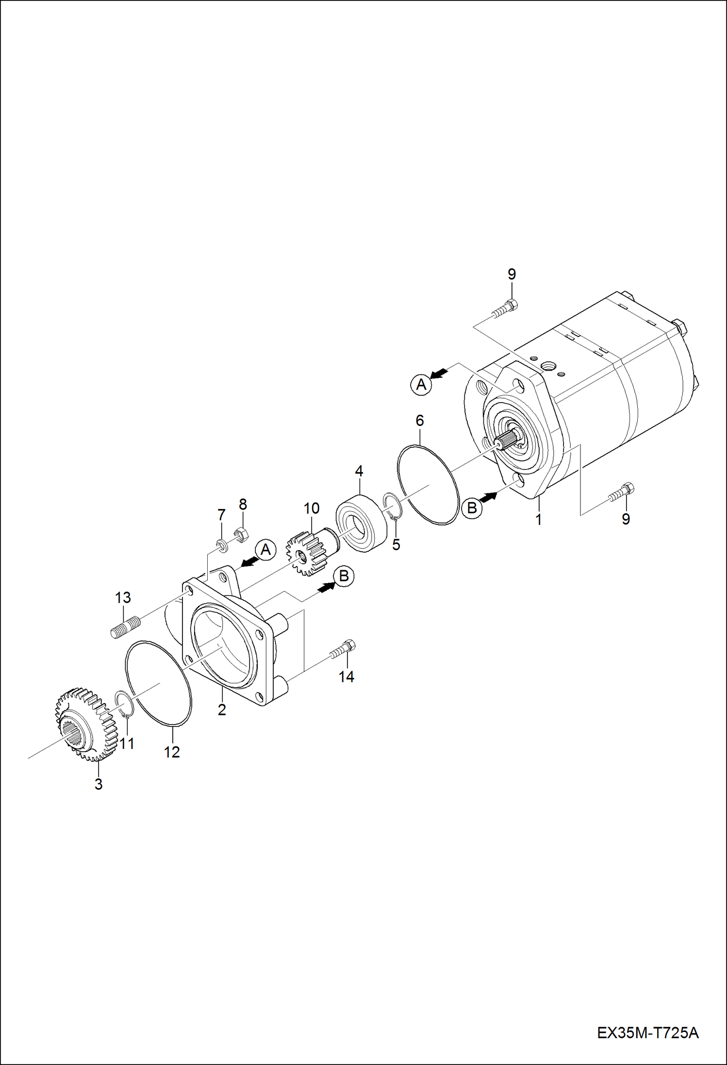 Схема запчастей Bobcat CT335 - GEAR PUMP GROUP HYDRAULIC SYSTEM