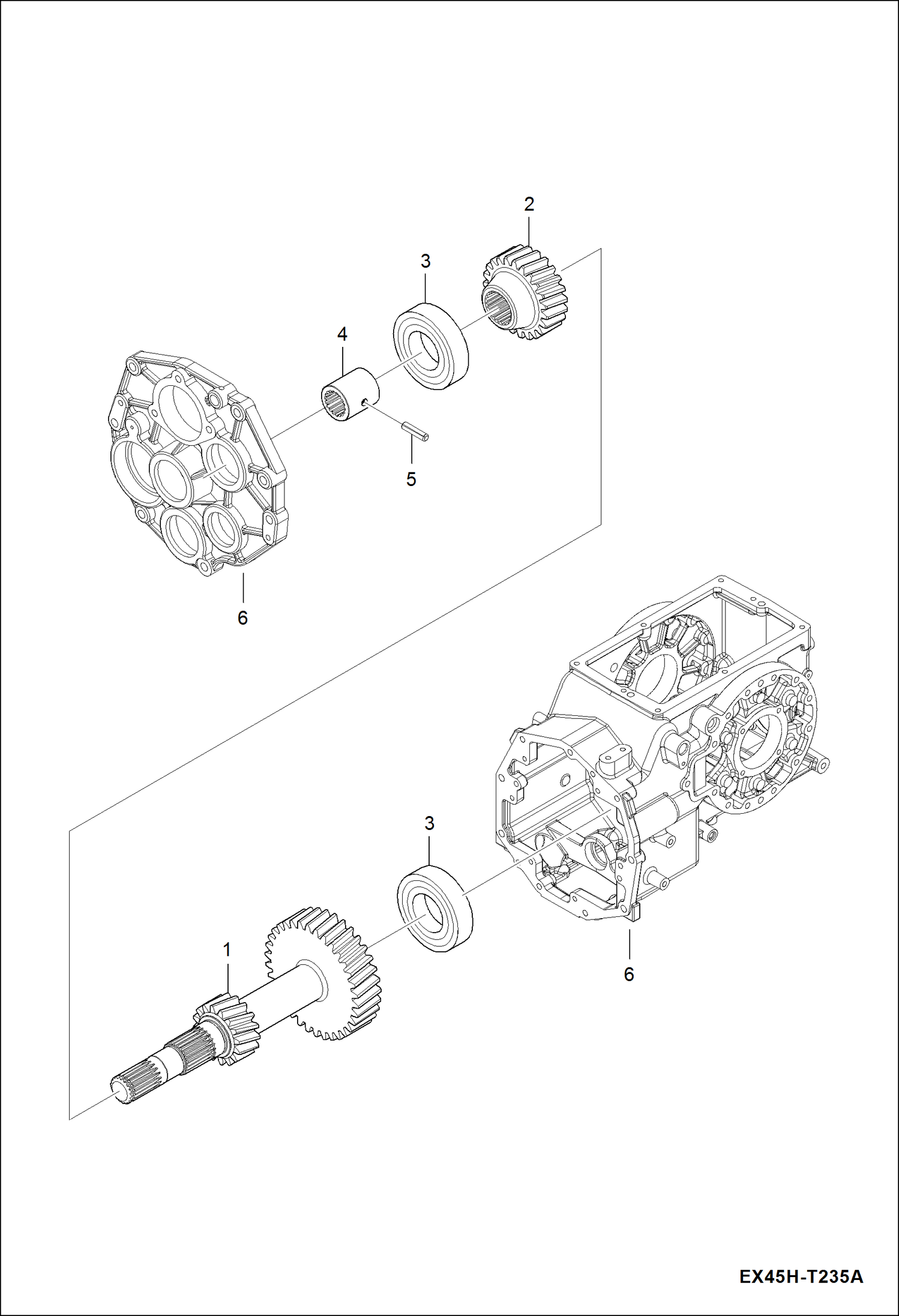 Схема запчастей Bobcat CT335 - RANGE SHAFT GROUP DRIVE TRAIN