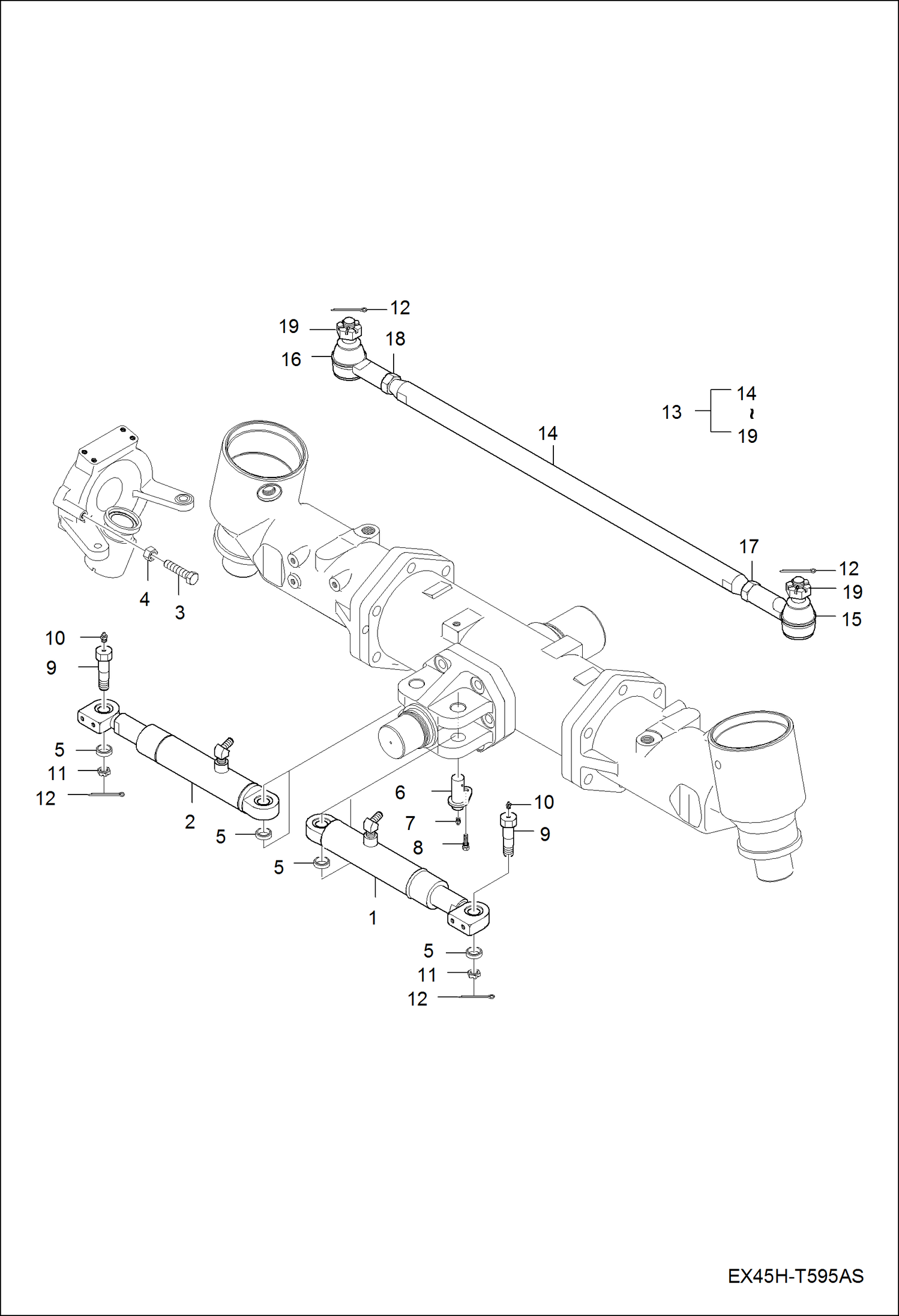 Схема запчастей Bobcat CT440 - STEERING CYLINDER GROUP (Dual Steering Cylinders) DRIVE TRAIN