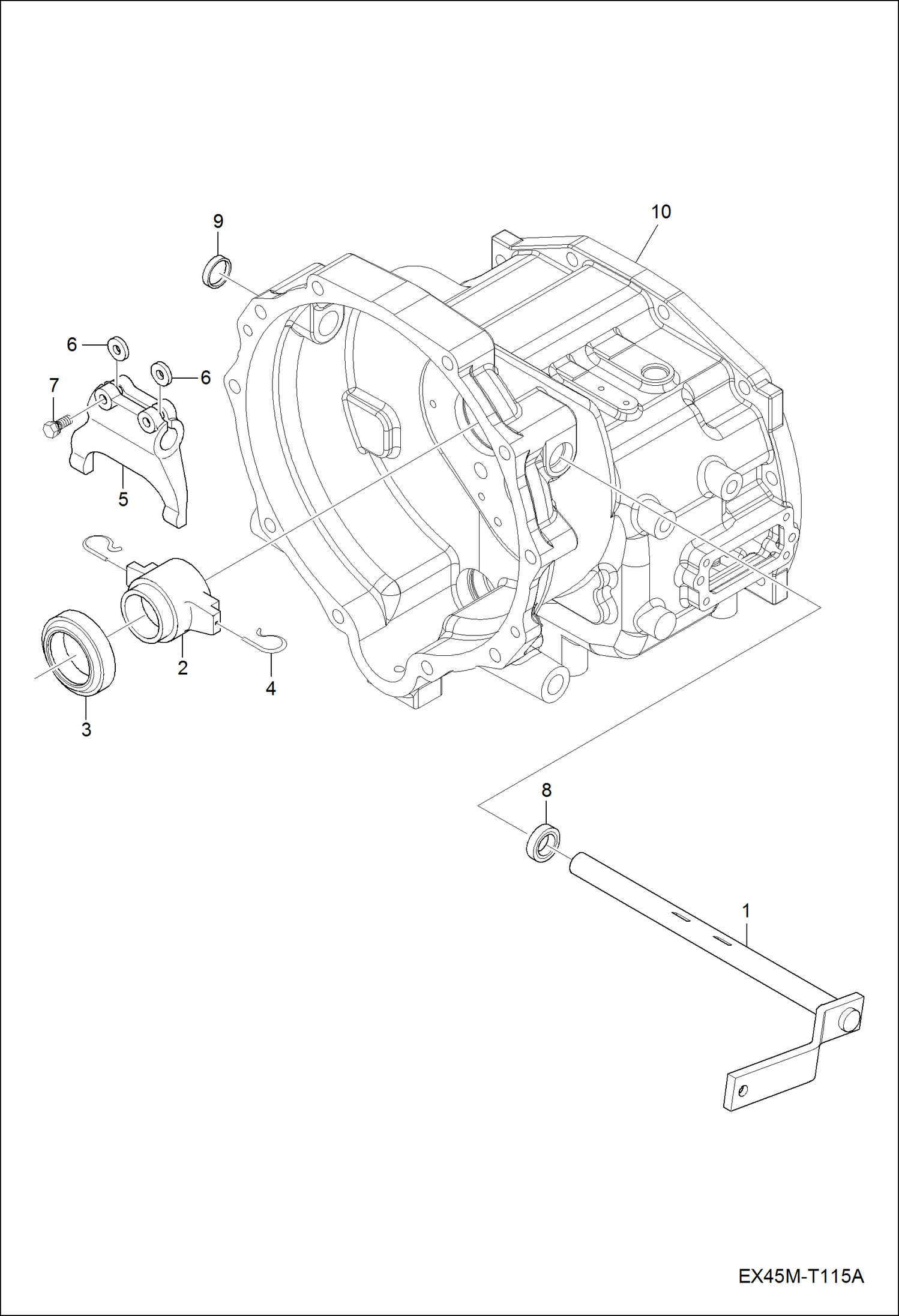 Схема запчастей Bobcat CT335 - CLUTCH LEVER GROUP DRIVE TRAIN