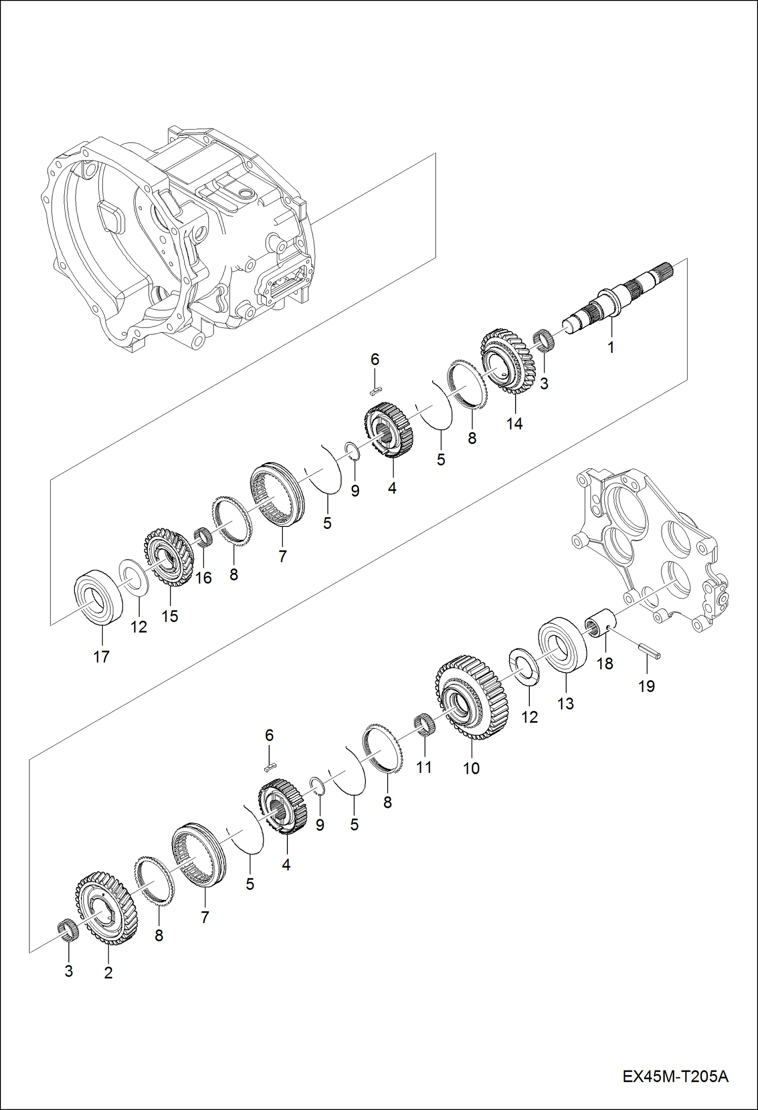 Схема запчастей Bobcat CT335 - COUNTER SHAFT GROUP DRIVE TRAIN