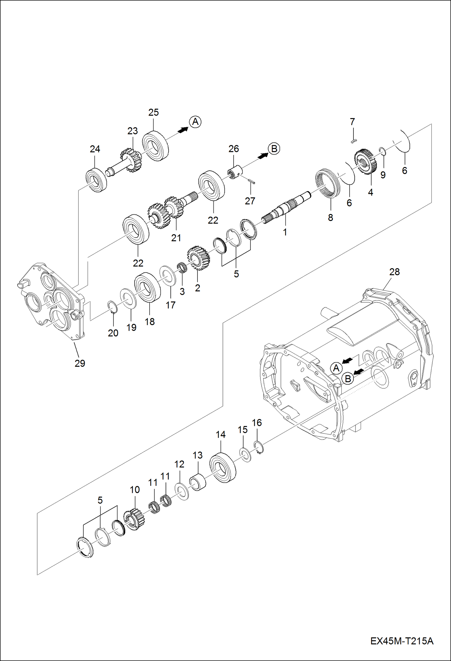 Схема запчастей Bobcat CT335 - SHUTTLE SHAFT GROUP DRIVE TRAIN