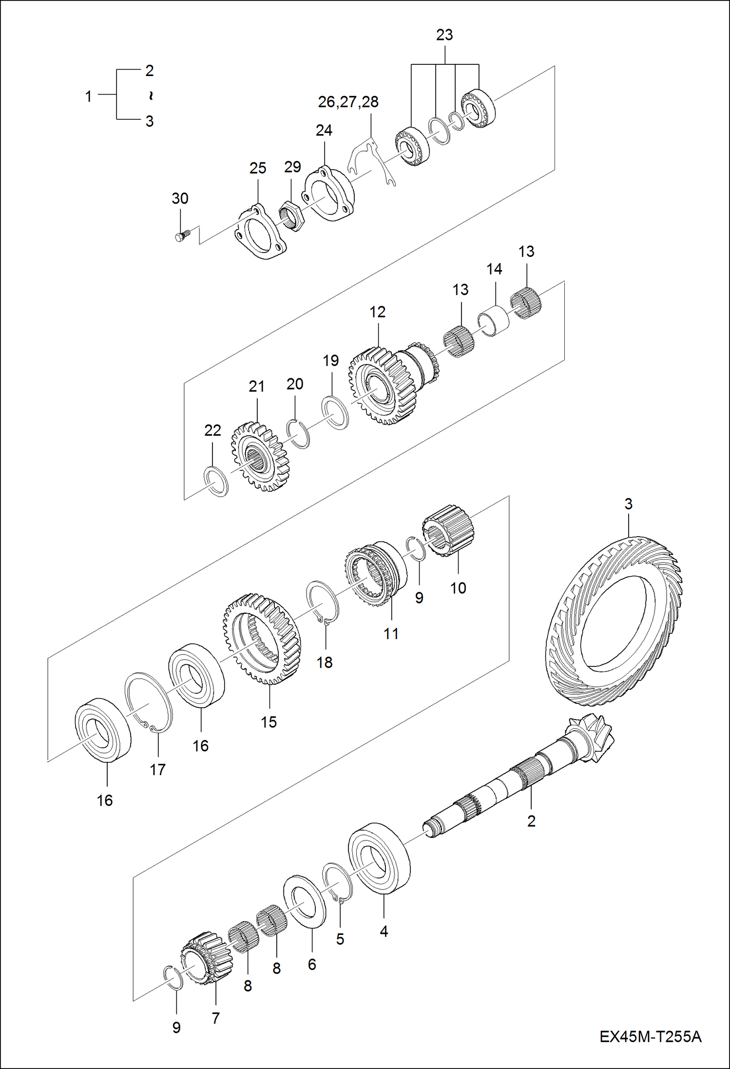 Схема запчастей Bobcat CT335 - SPIRAL BEVEL PINION GROUP DRIVE TRAIN