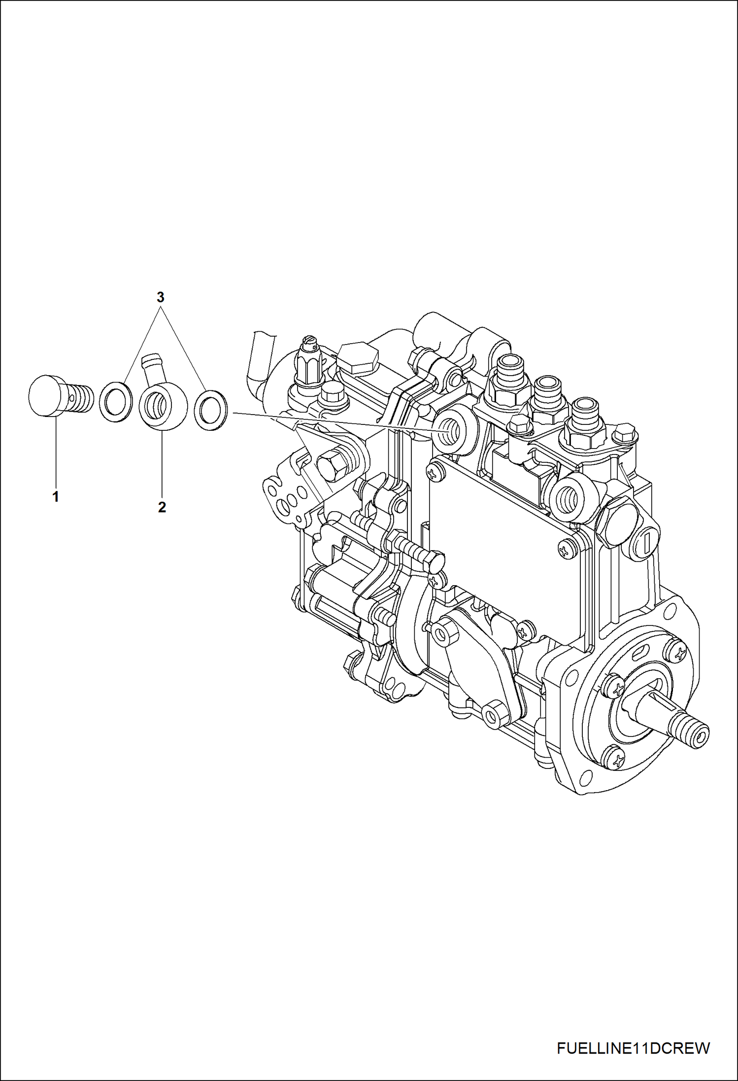 Схема запчастей Bobcat 3400 - ENGINE, FUEL LINE POWER UNIT