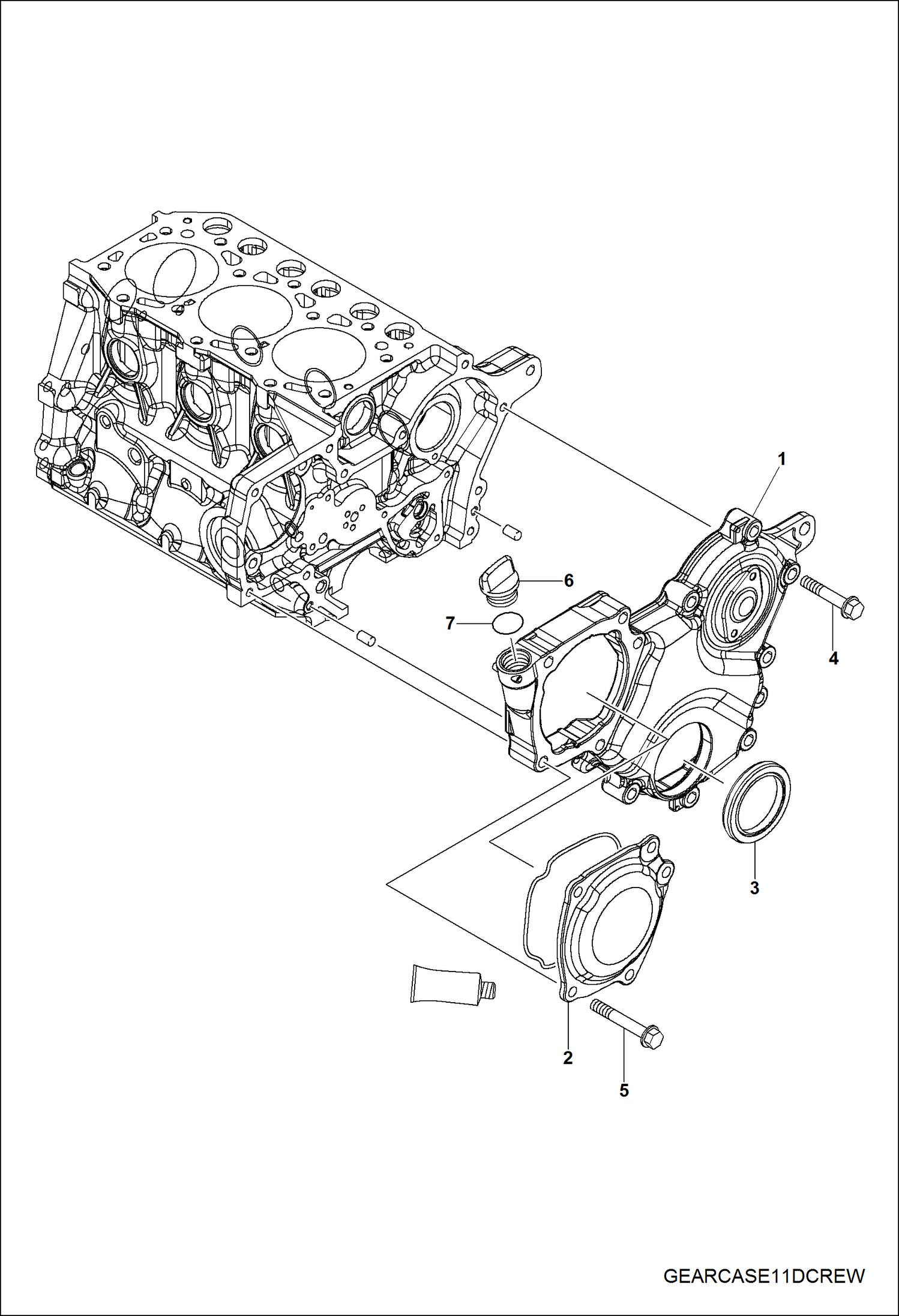 Схема запчастей Bobcat 3400 - ENGINE, GEAR HOUSING POWER UNIT