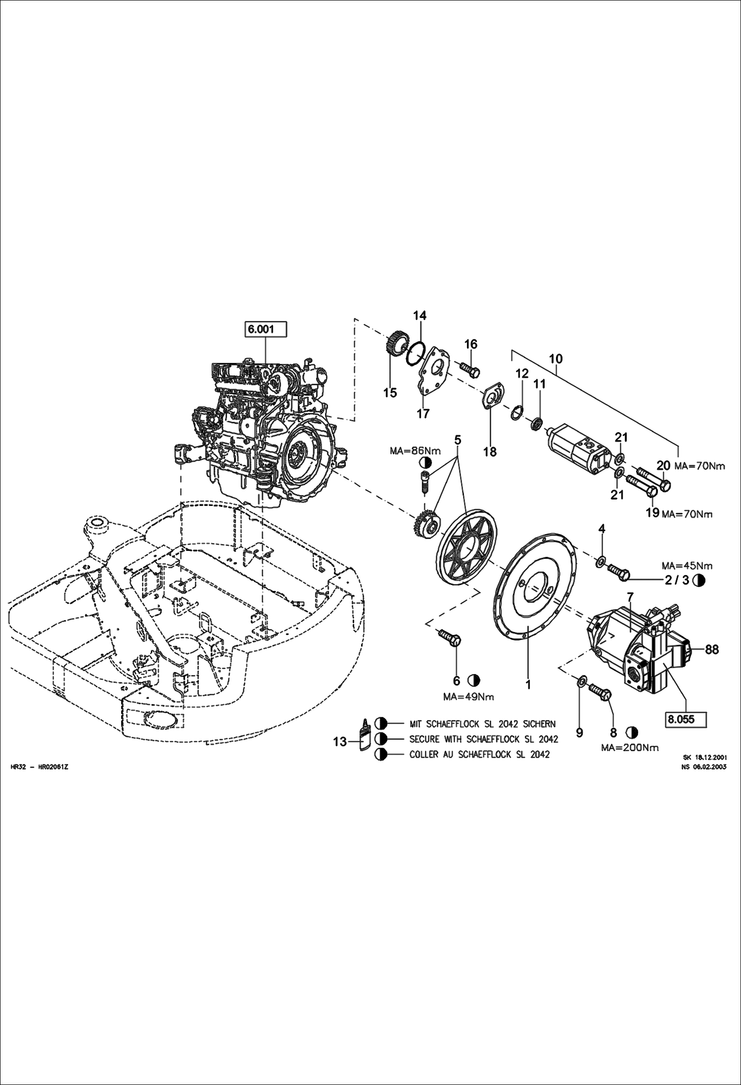 Схема запчастей Bobcat 442 - PUMP ASSEMBLY POWER UNIT
