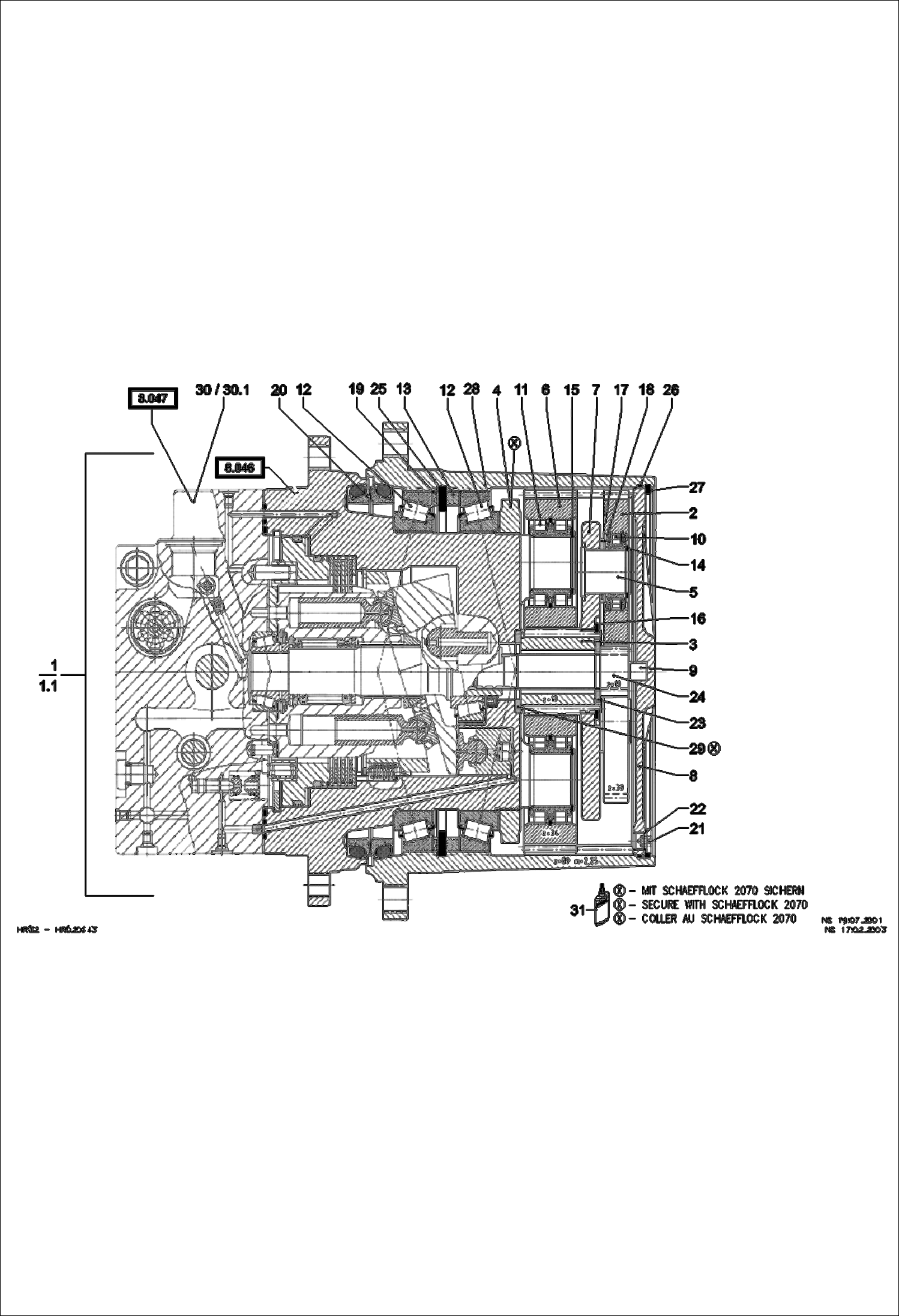 Схема запчастей Bobcat 442 - TRAVEL DRIVE HYDRAULIC SYSTEM