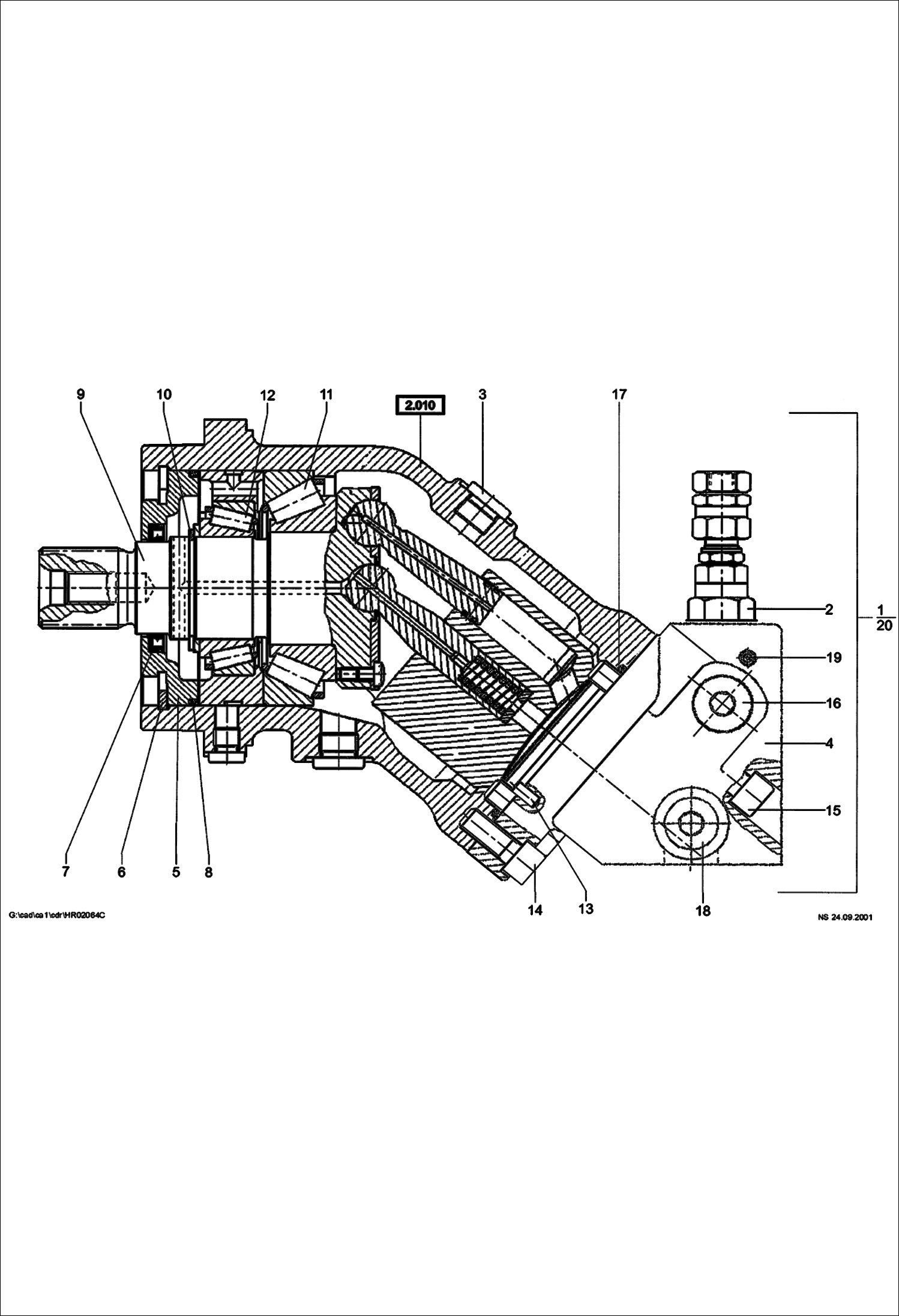 Схема запчастей Bobcat 442 - HYDRAULIC MOTOR Rotary Drive HYDRAULIC SYSTEM