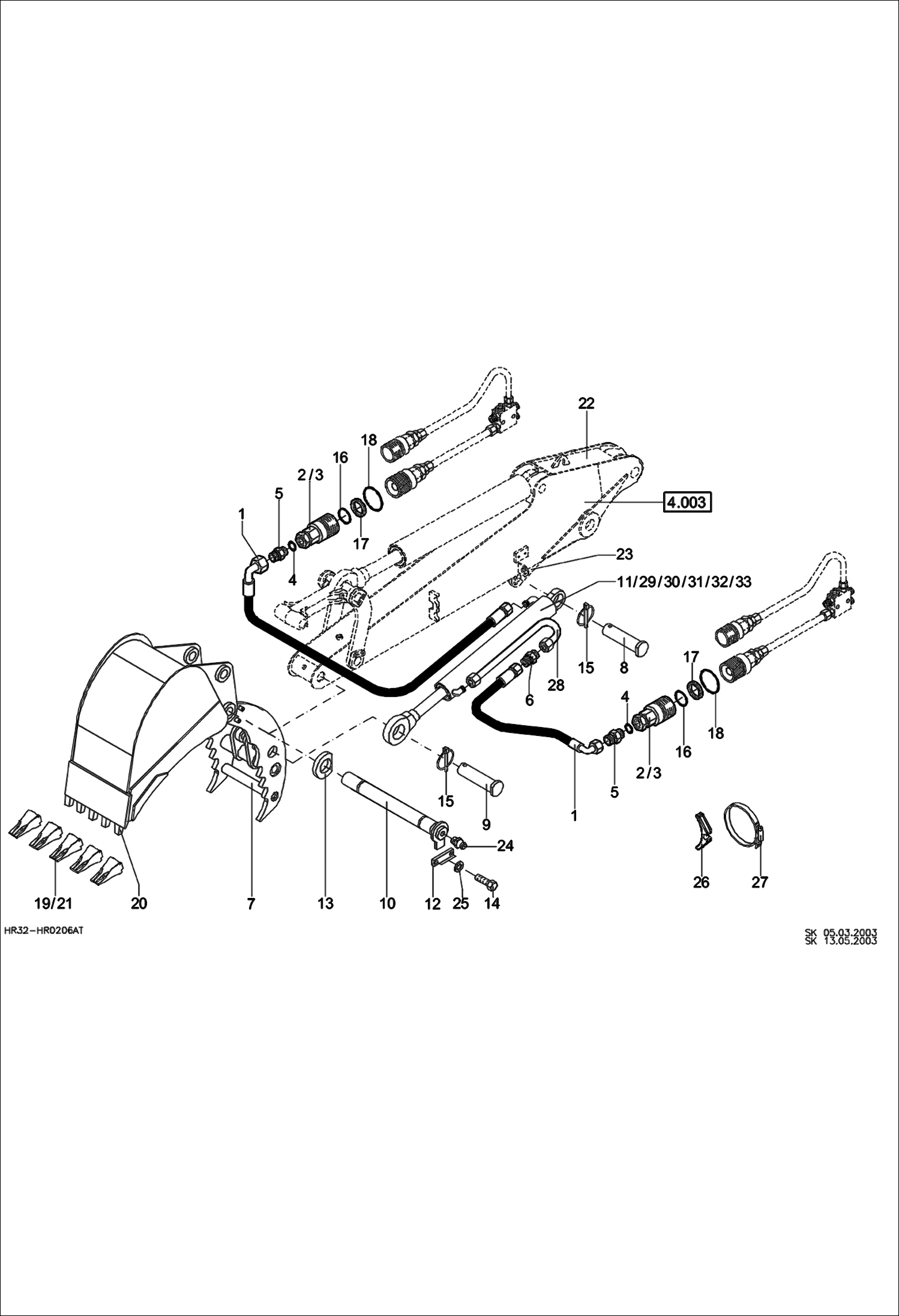 Схема запчастей Bobcat 442 - HYDRAULIC CLAMP ACCESSORIES & OPTIONS