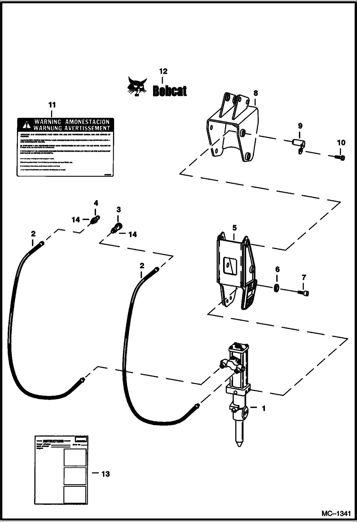 Схема запчастей Bobcat BREAKERS - BREAKER (Breaker Mount) (Use on 907) Loader