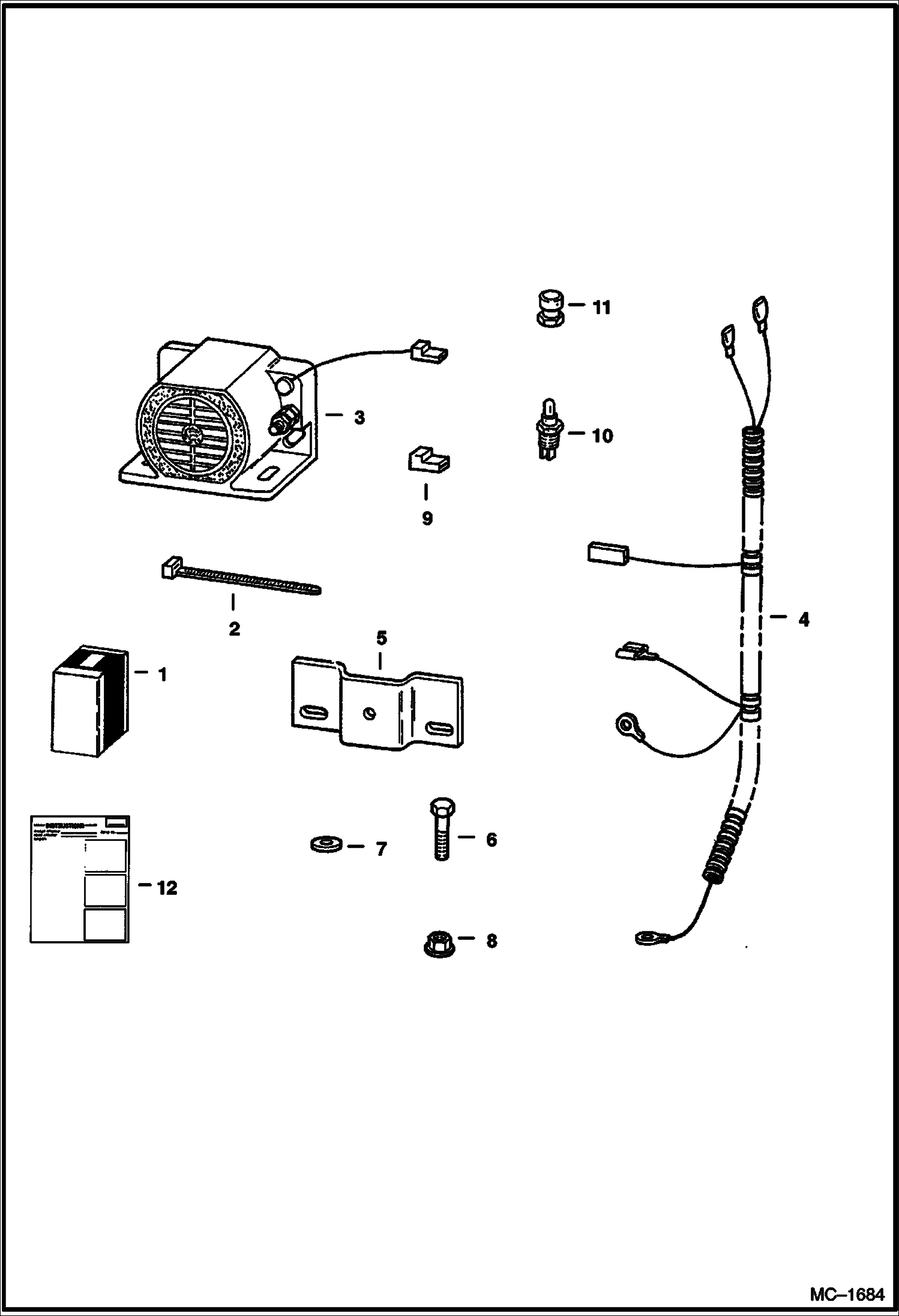 Схема запчастей Bobcat 700s - HORN KIT (Domestic & European) ACCESSORIES & OPTIONS