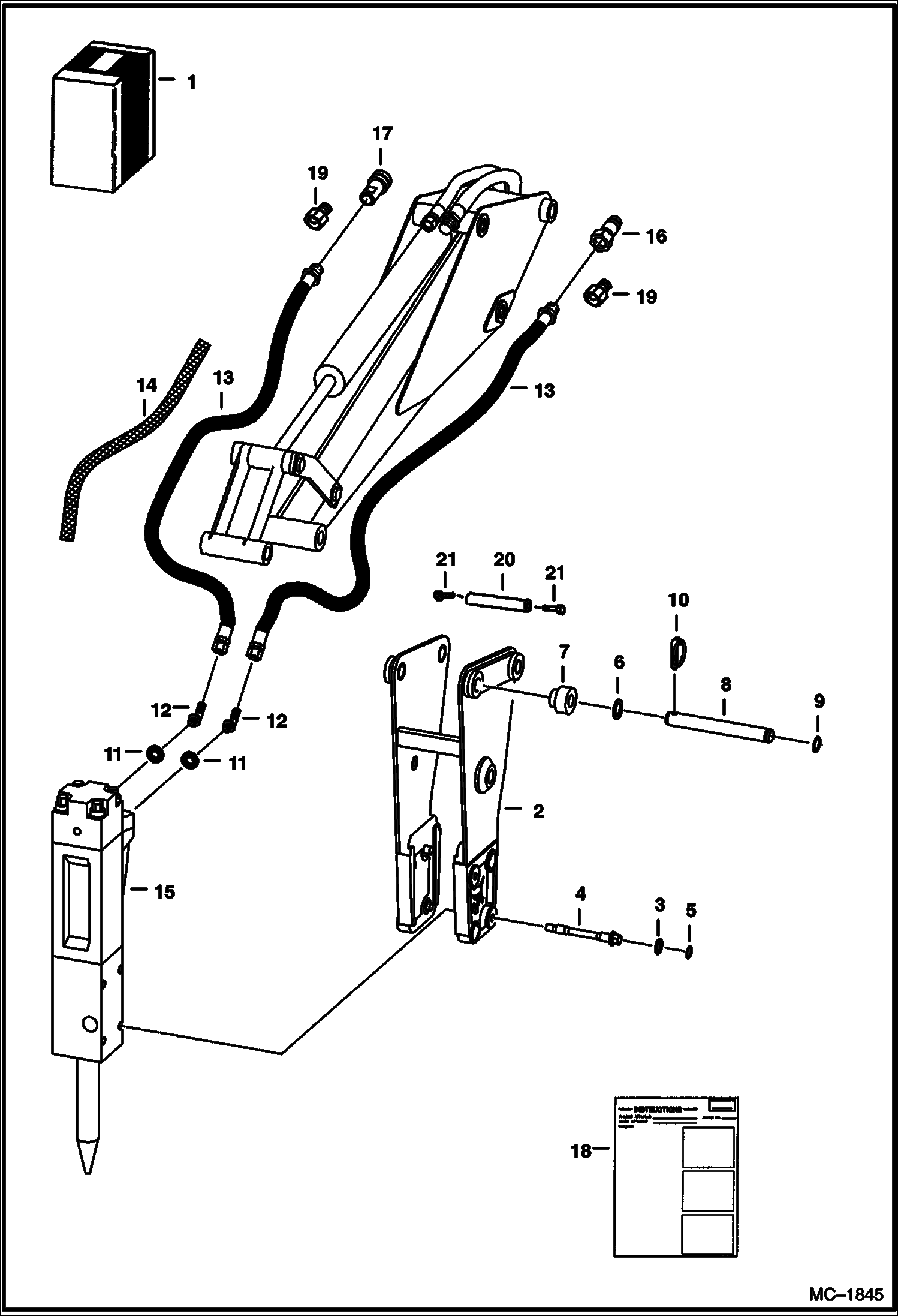 Схема запчастей Bobcat BREAKERS - BREAKER (Breaker Mounting Kit) (2560) (2570) (3560) (3570) (Use on 709, 811) Loader