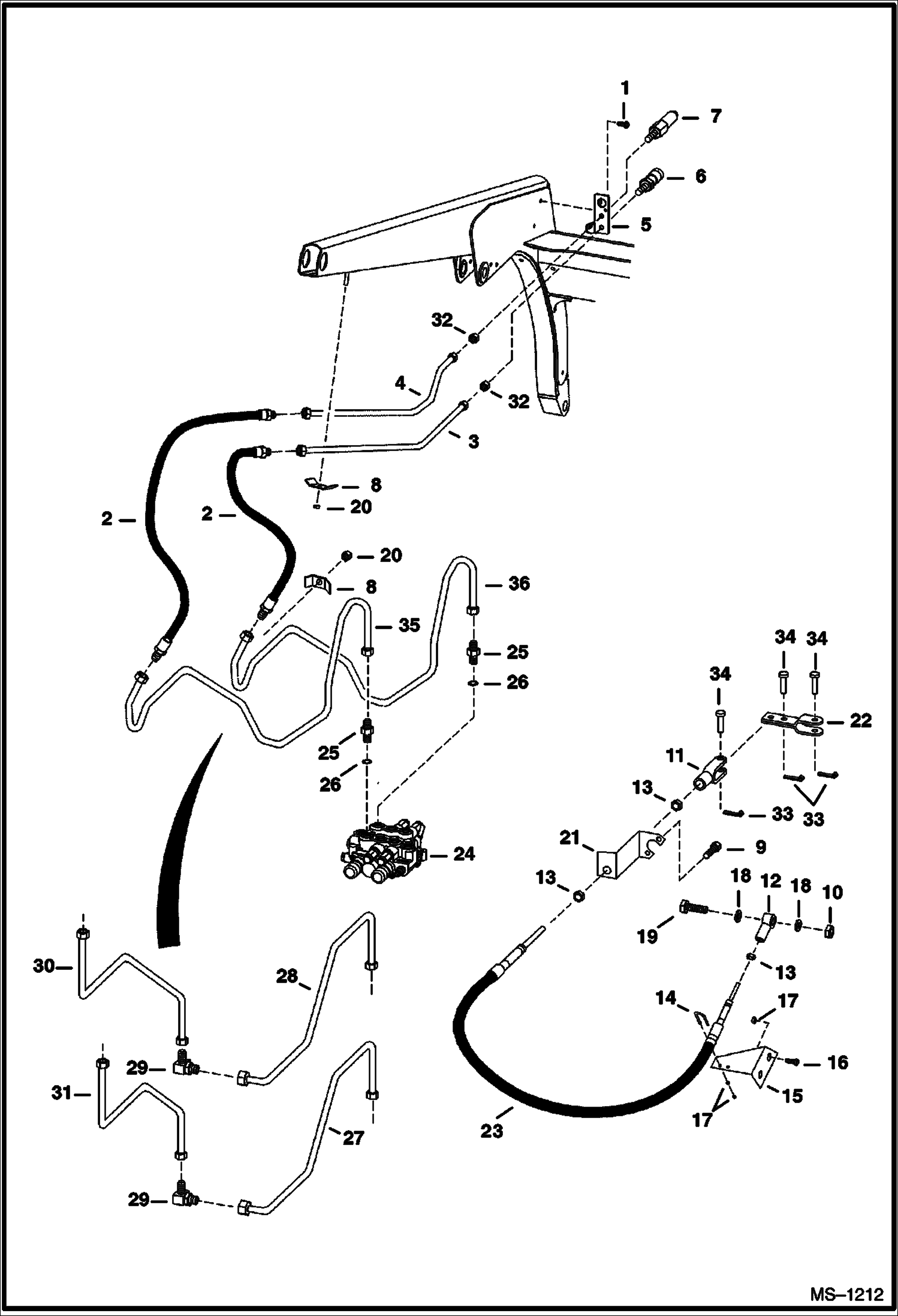 Схема запчастей Bobcat 400s - AUXILIARY HYDRAULICS HYDRAULIC SYSTEM