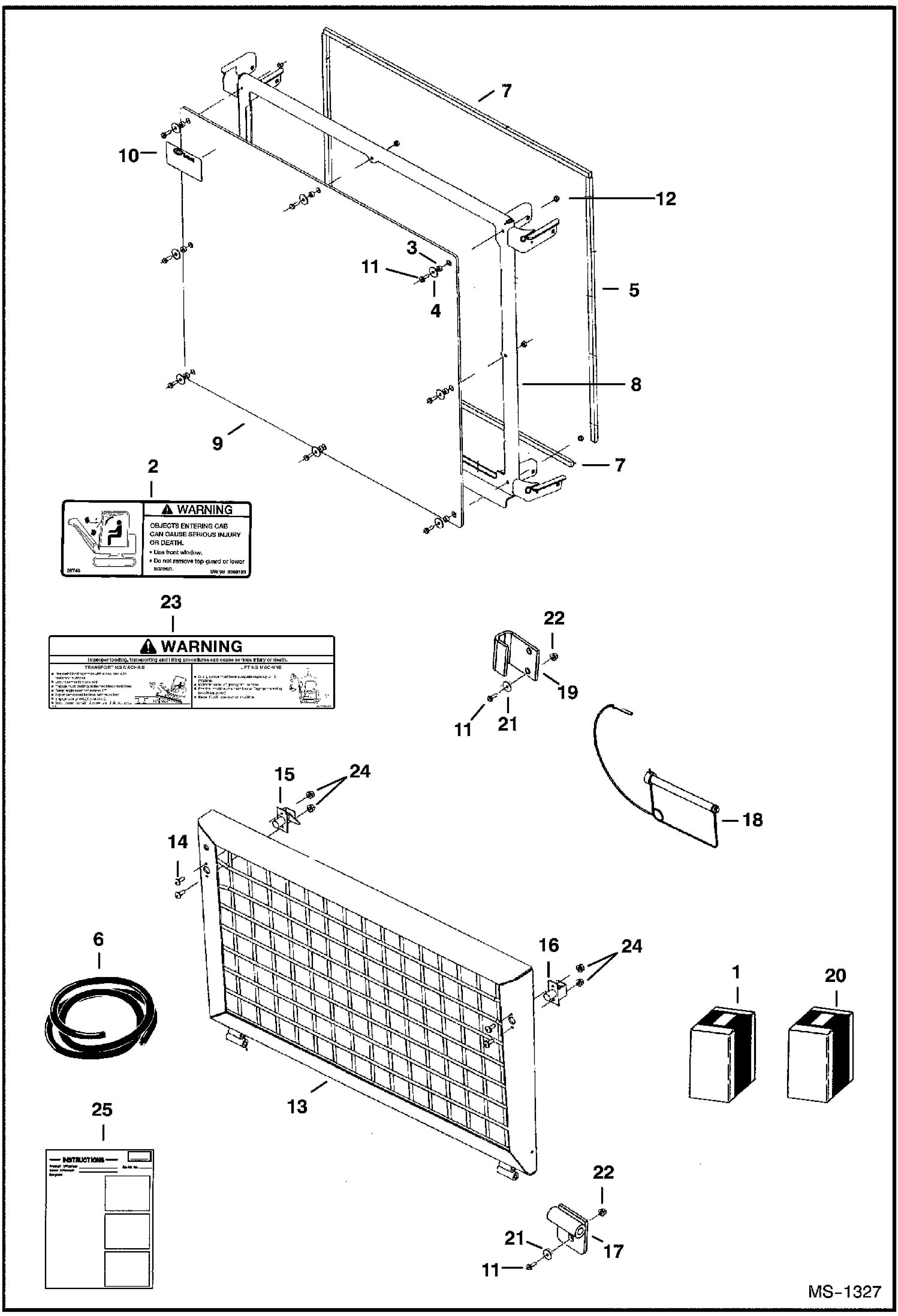 Схема запчастей Bobcat 331 - SPECIAL APPLICATION KIT (Canopy) ACCESSORIES & OPTIONS
