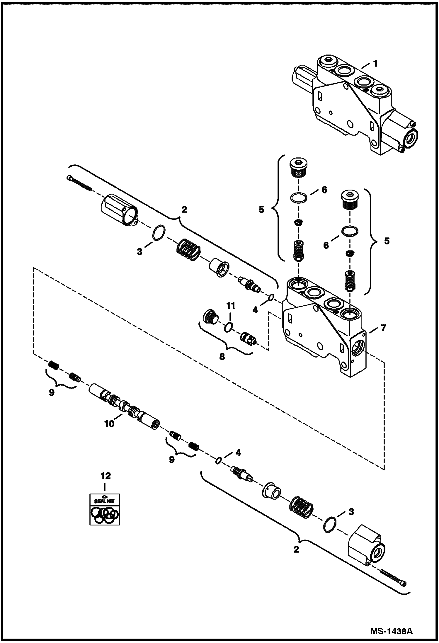 Схема запчастей Bobcat 331 - CONTROL VALVE (Arm Section) HYDRAULIC SYSTEM