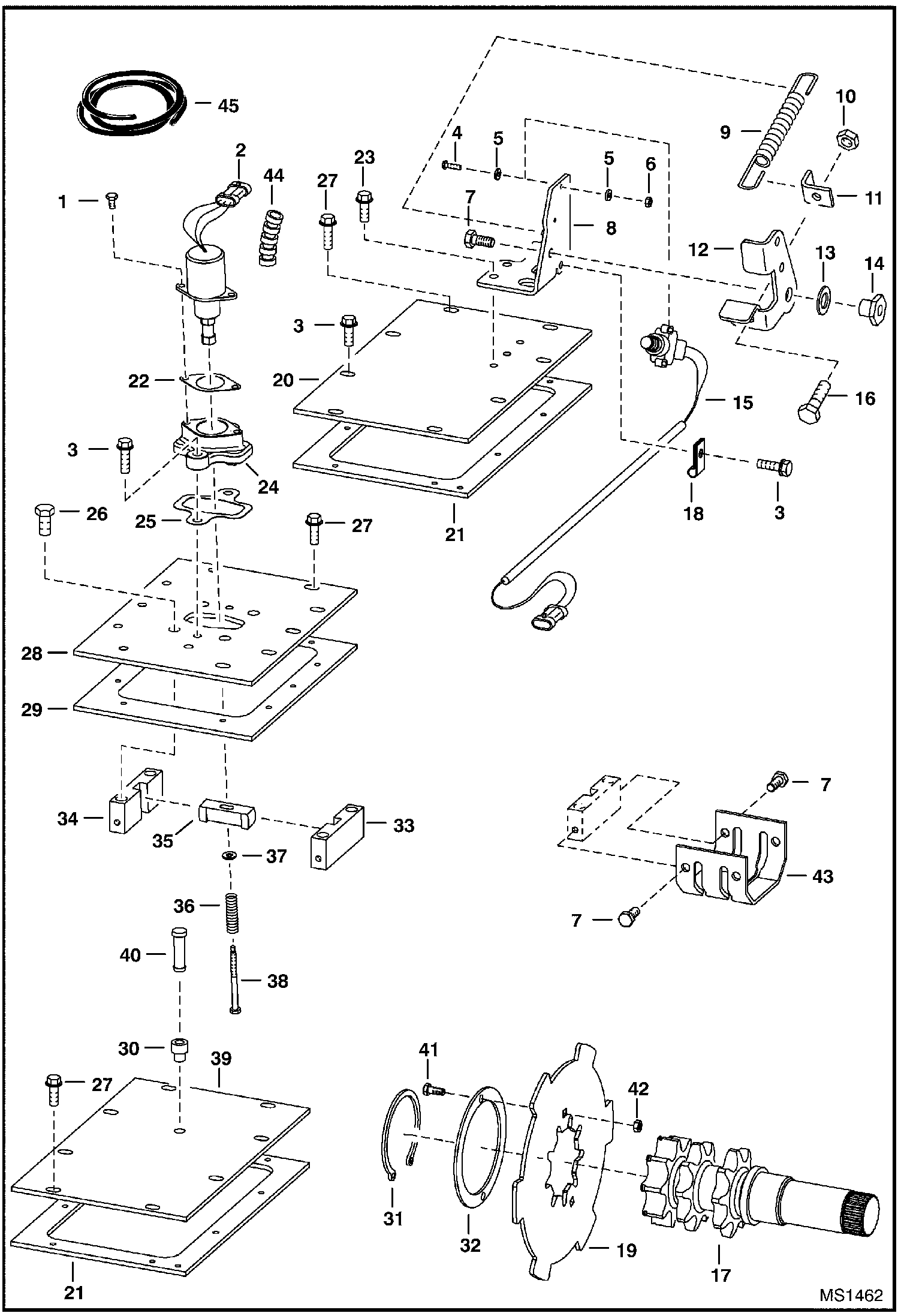 Схема запчастей Bobcat 800s - DISC BRAKE DRIVE TRAIN