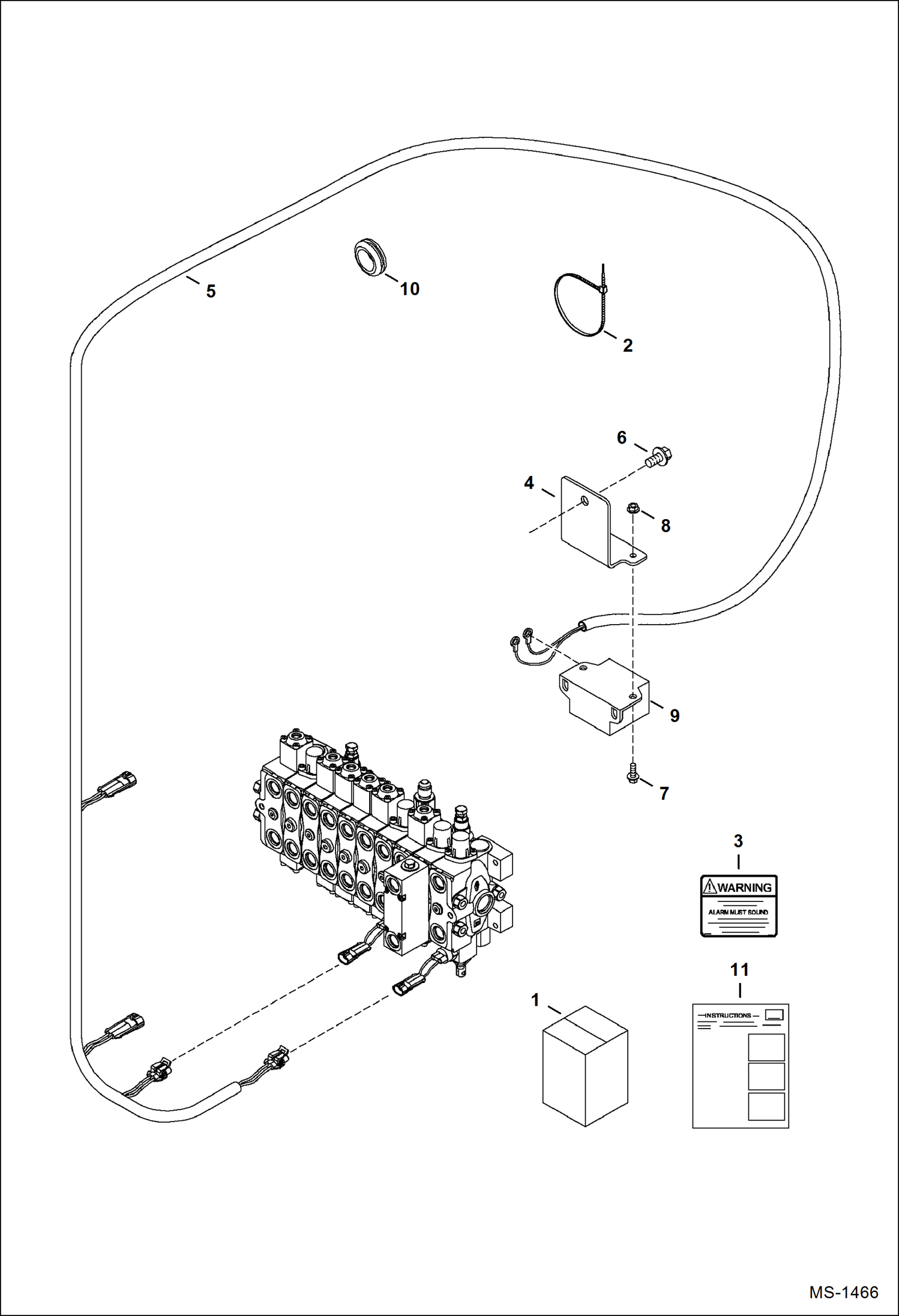 Схема запчастей Bobcat 325 - MOTION ALARM KIT (S/N 234113001 & 234213001 & Above) ACCESSORIES & OPTIONS