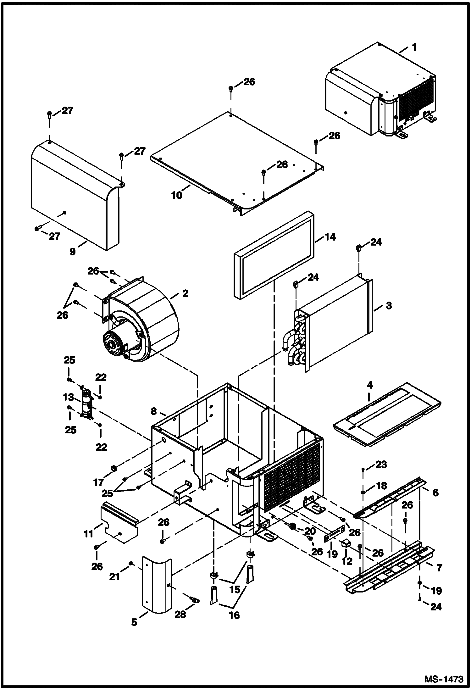 Схема запчастей Bobcat 430 - HEATER (Heater Box) (S/N 563012706 & Above) ACCESSORIES & OPTIONS