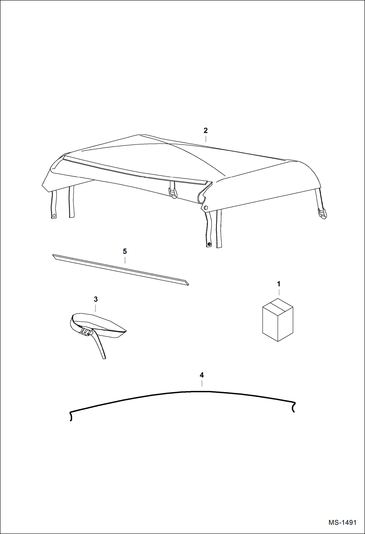Схема запчастей Bobcat 2200 - VINYL TOP KIT ACCESSORIES & OPTIONS