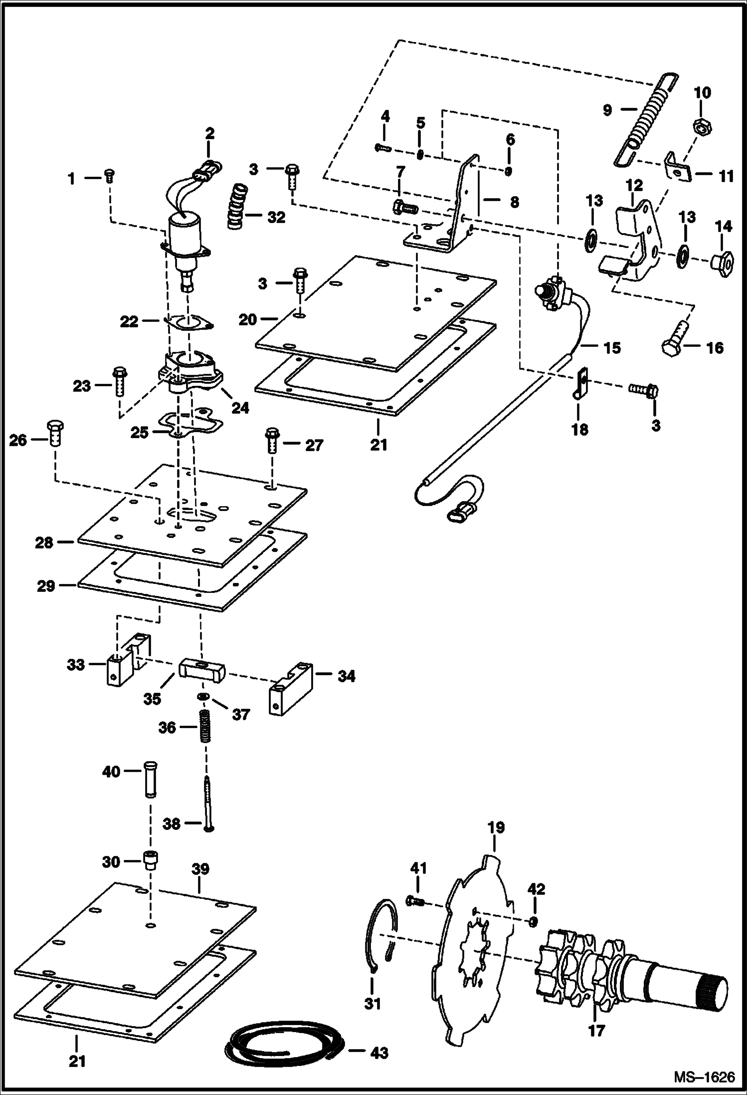 Схема запчастей Bobcat 800s - DISC BRAKE DRIVE TRAIN
