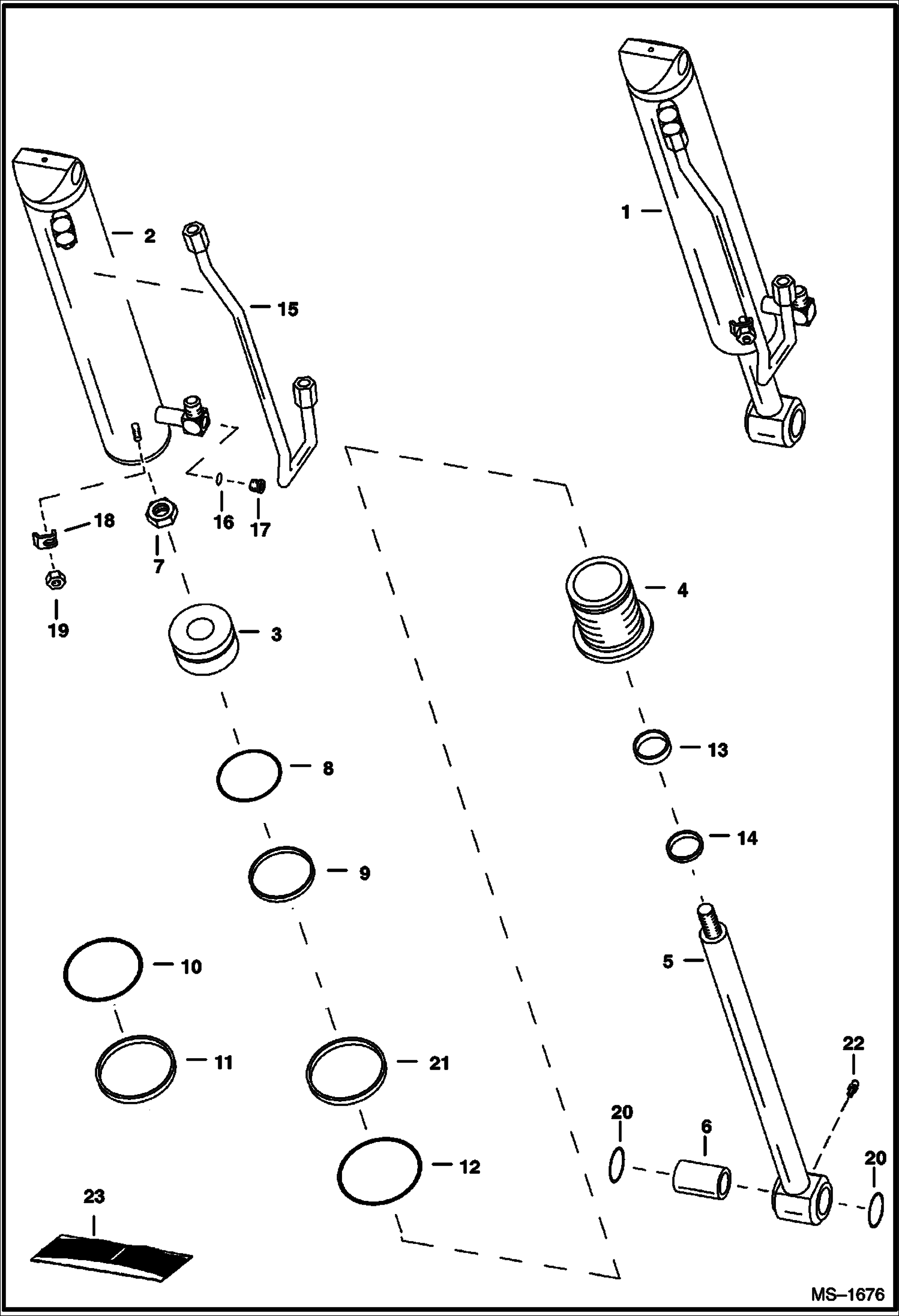 Схема запчастей Bobcat 800s - TILT CYLINDER HYDRAULIC SYSTEM
