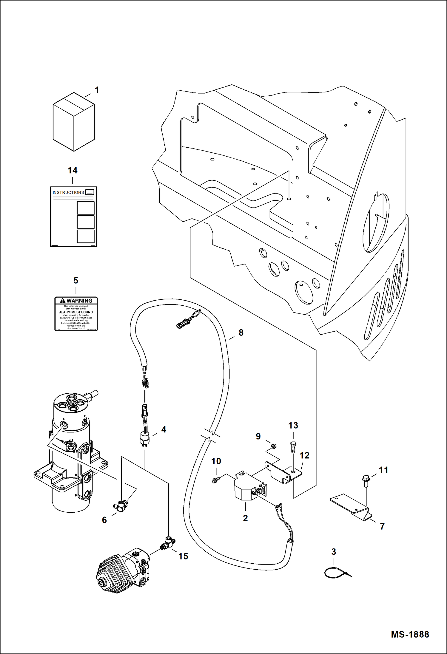 Схема запчастей Bobcat 430 - MOTION ALARM KIT ACCESSORIES & OPTIONS