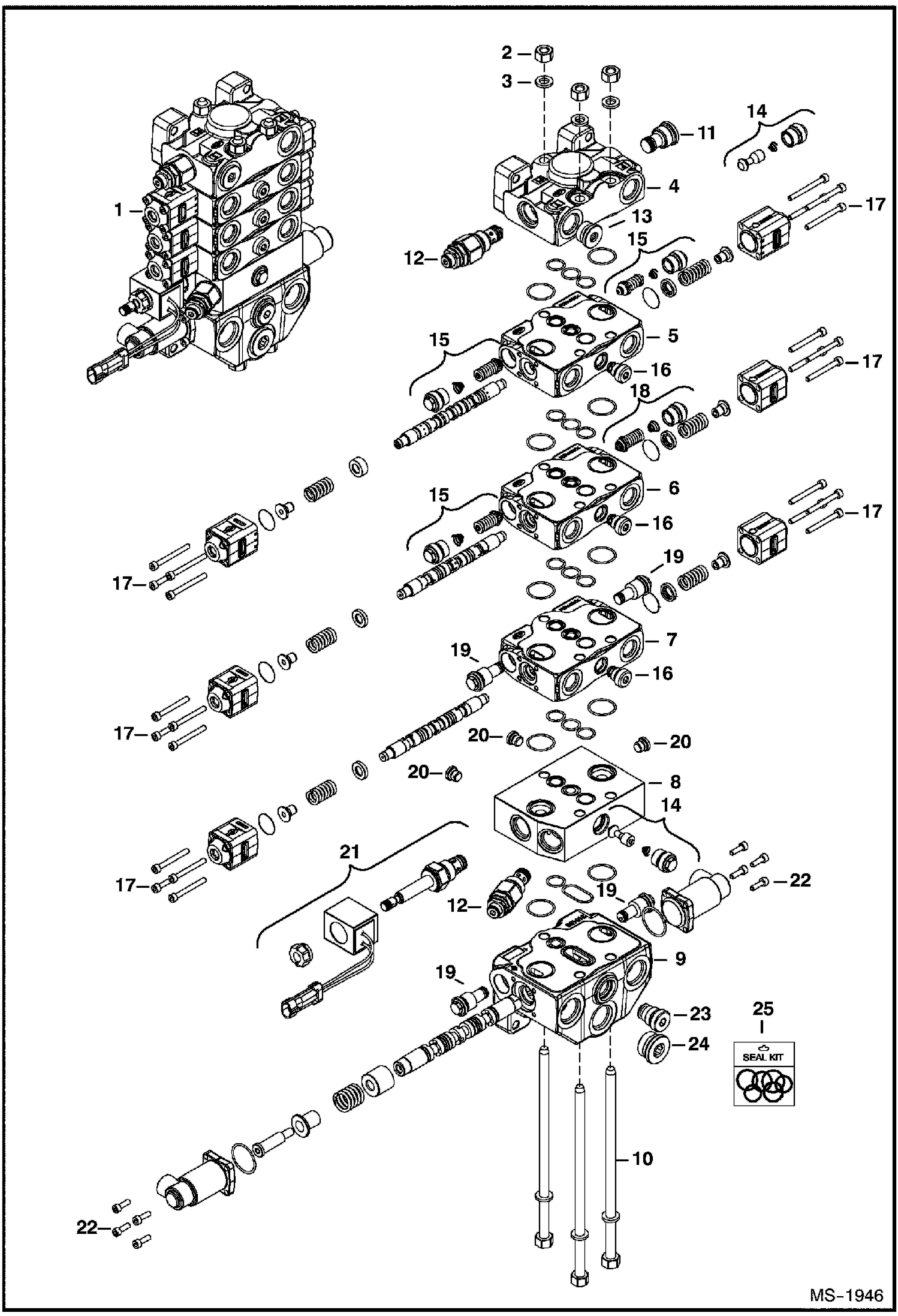 Схема запчастей Bobcat 5600 - HIGH FLOW HYDRAULICS (Work Valve) HIGH FLOW HYDRAULICS