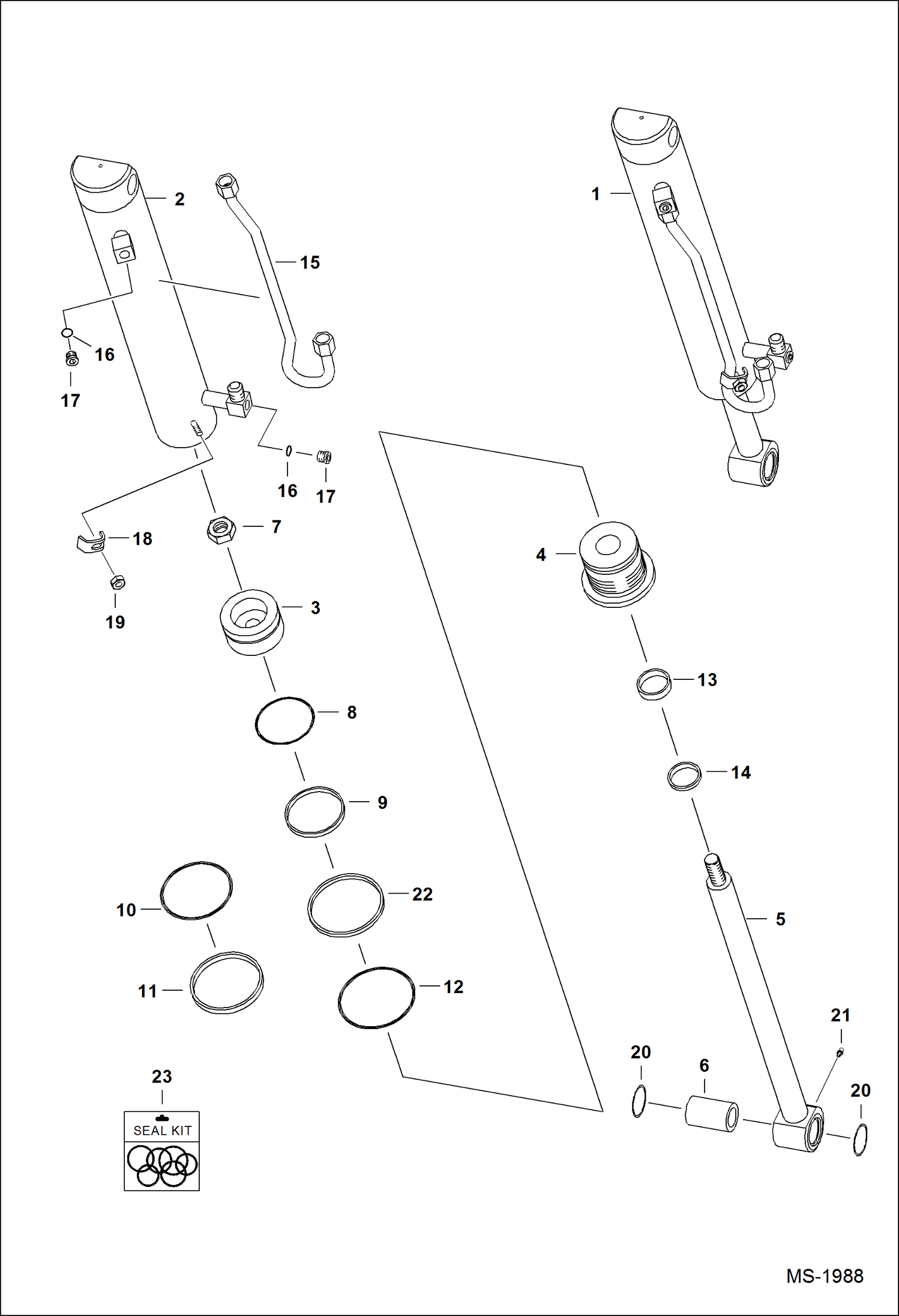 Схема запчастей Bobcat 800s - TILT CYLINDER HYDRAULIC SYSTEM