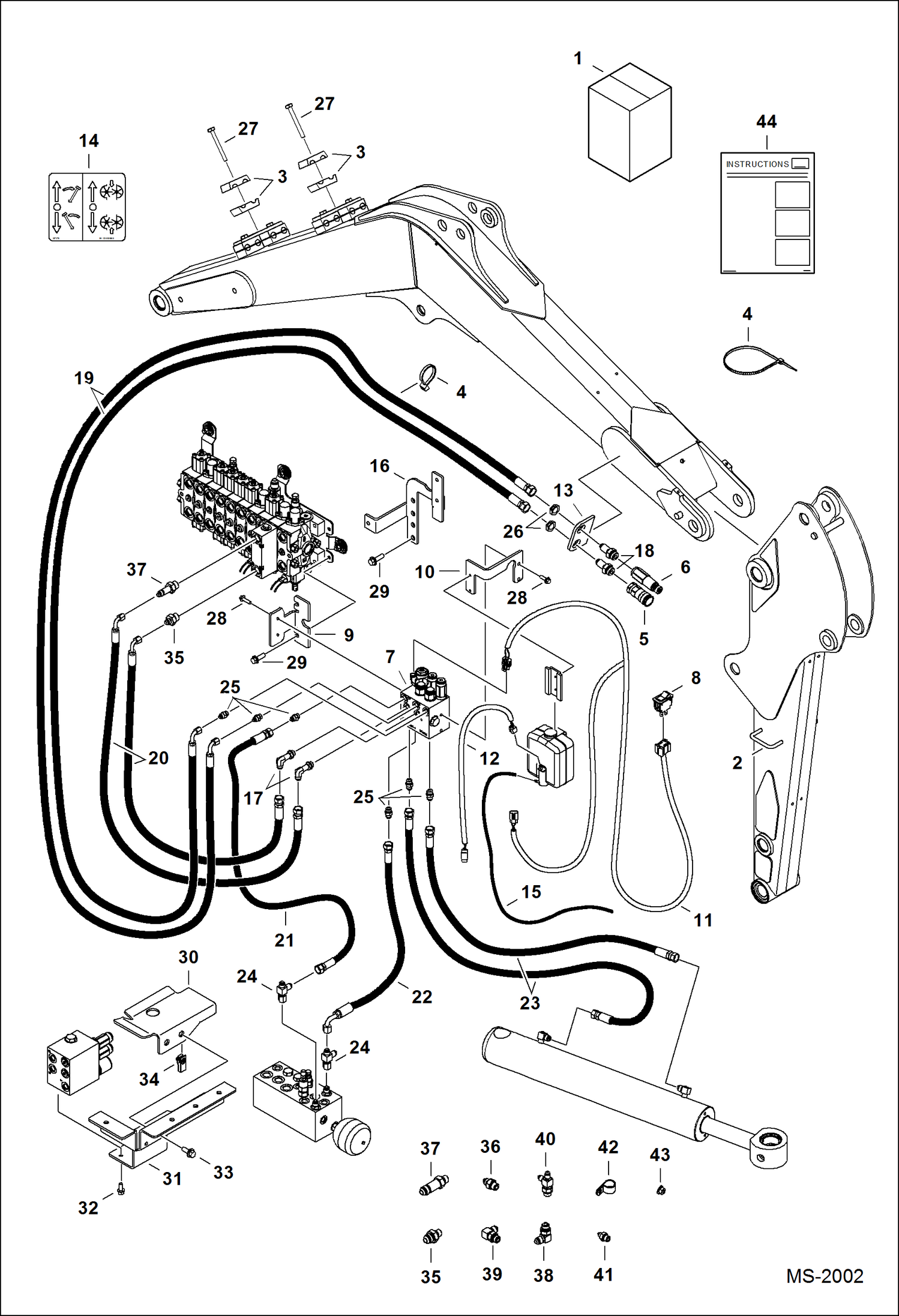 Схема запчастей Bobcat 329 - SECONDARY AUXILIARY (Kit) ACCESSORIES & OPTIONS