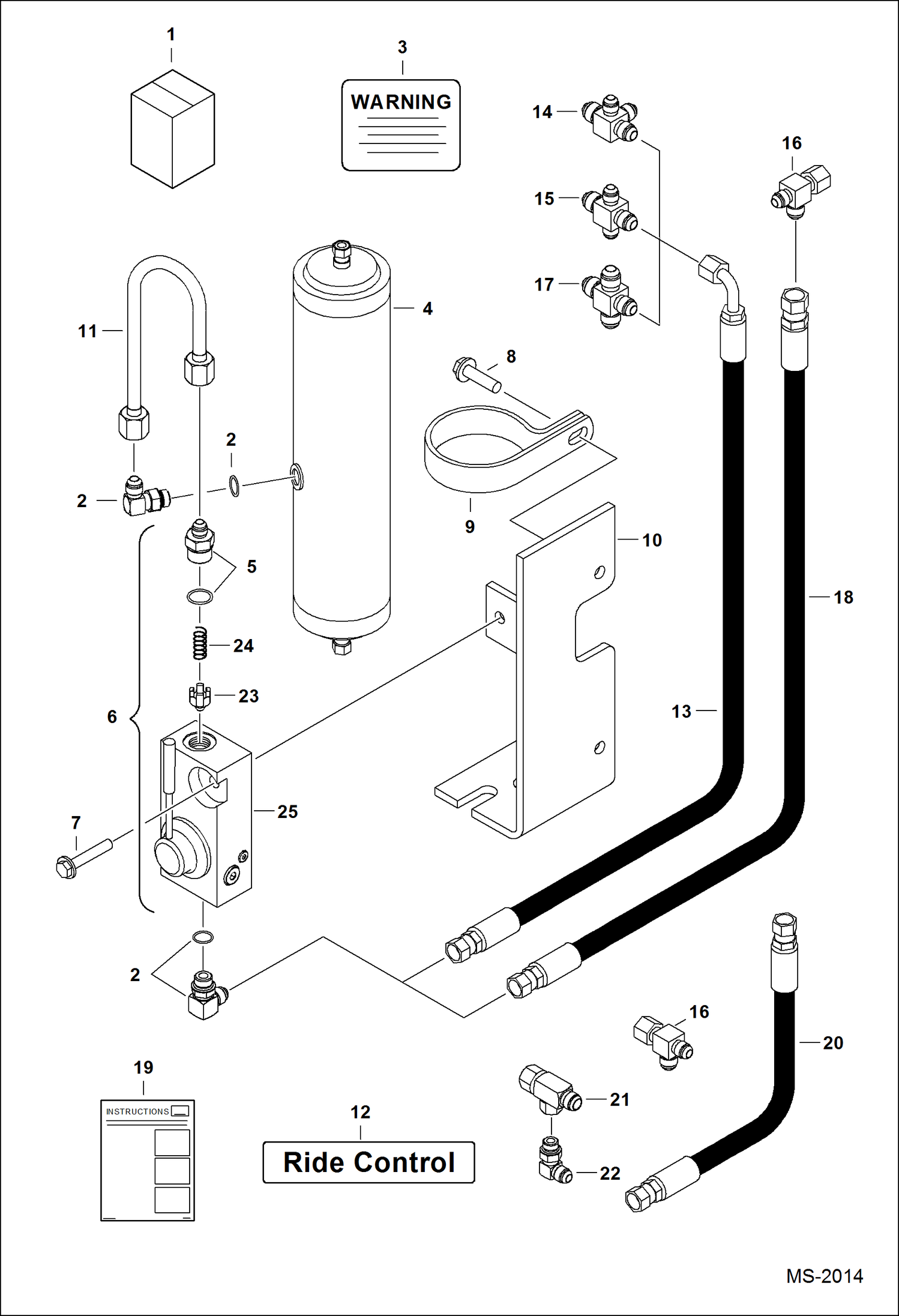 Схема запчастей Bobcat RIDE CONTROL KITS - RIDE CONTROL KIT (For Loaders S130, S205) Loader