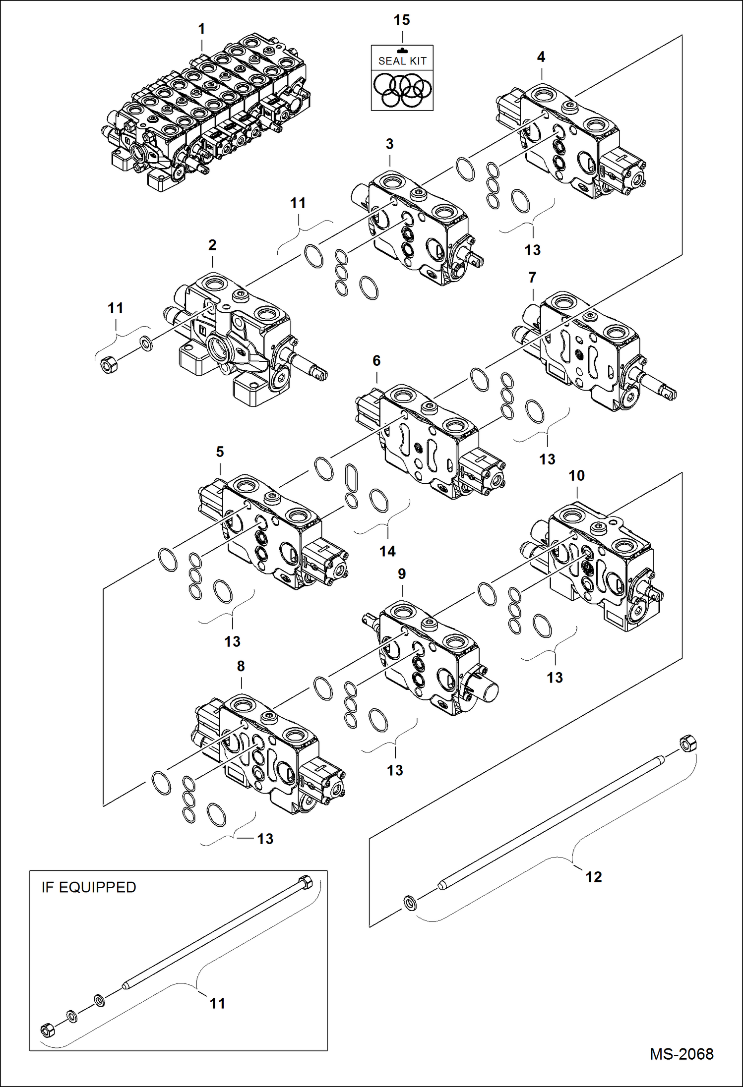 Схема запчастей Bobcat 320 - CONTROL VALVE (320L Option Only) HYDRAULIC SYSTEM