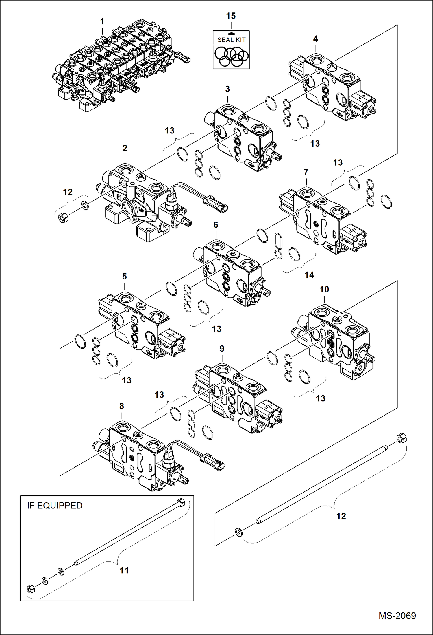 Схема запчастей Bobcat 320 - CONTROL VALVE (323J) HYDRAULIC SYSTEM