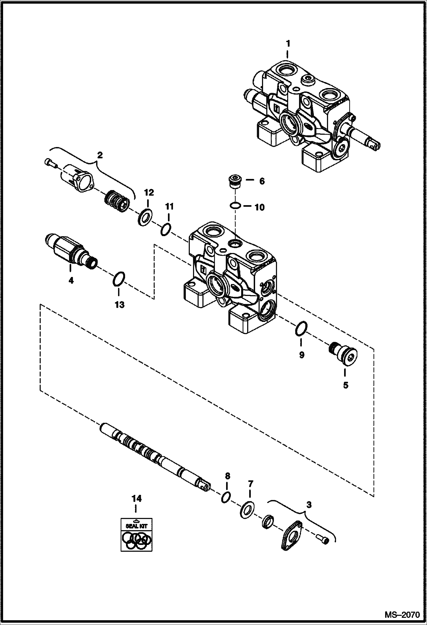 Схема запчастей Bobcat 320 - VALVE SECTION (R.H. Travel) (320L Option Only) HYDRAULIC SYSTEM