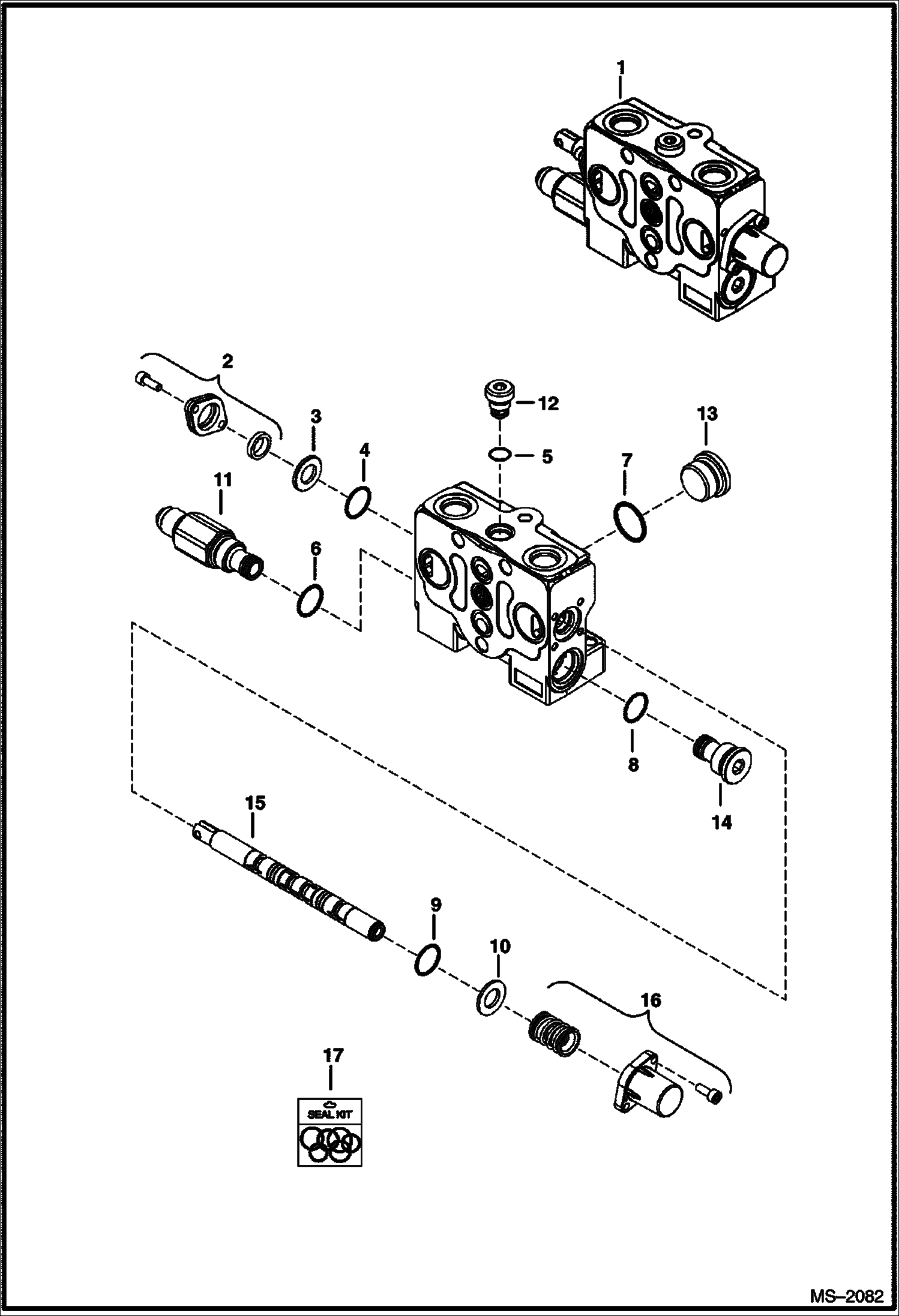 Схема запчастей Bobcat 320 - VALVE SECTION (Blade) (323J) HYDRAULIC SYSTEM
