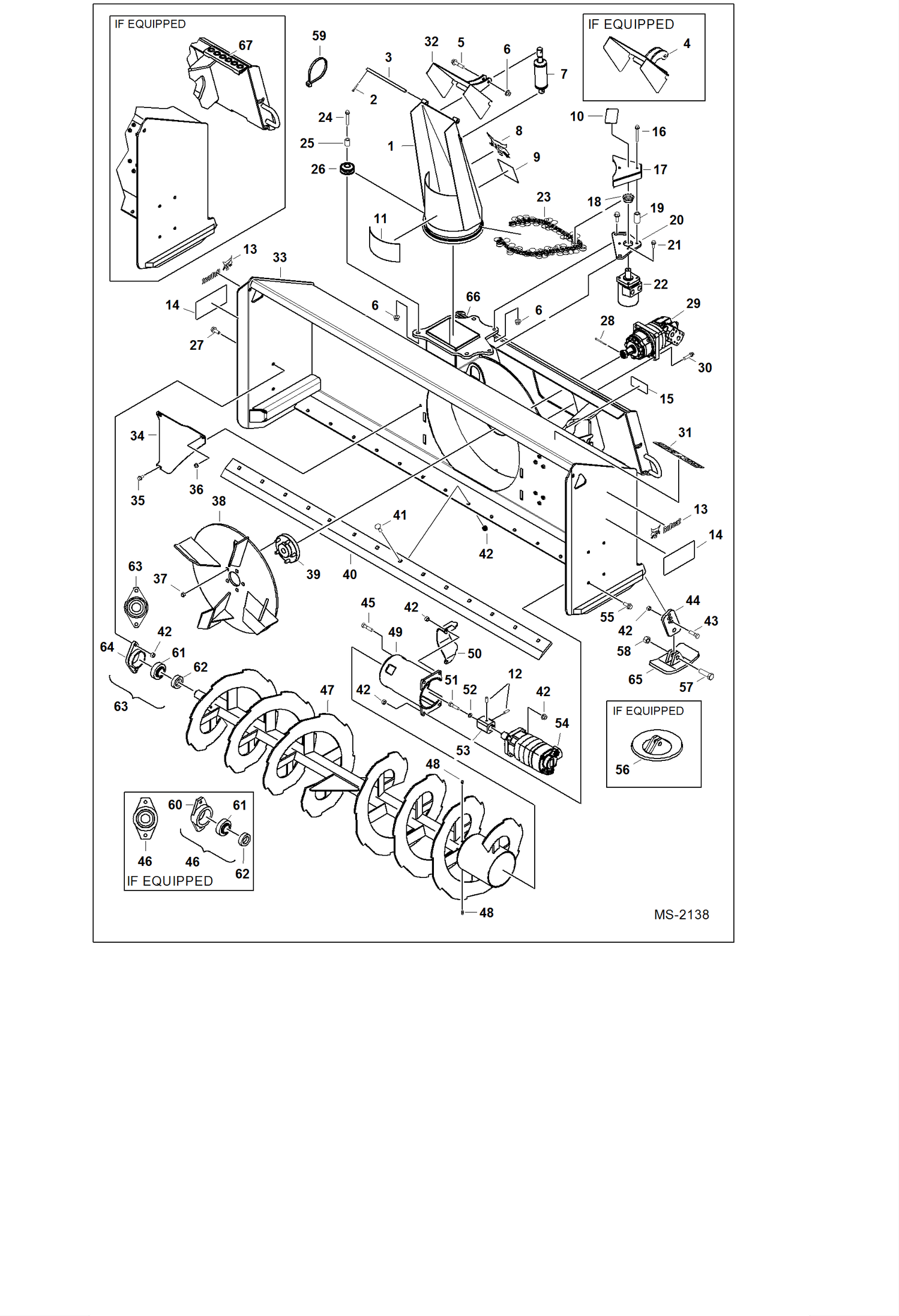 Схема запчастей Bobcat SNOWBLOWER - SBX240 SNOWBLOWER (Main Frame) (72 A00F) (84 7136) Loader