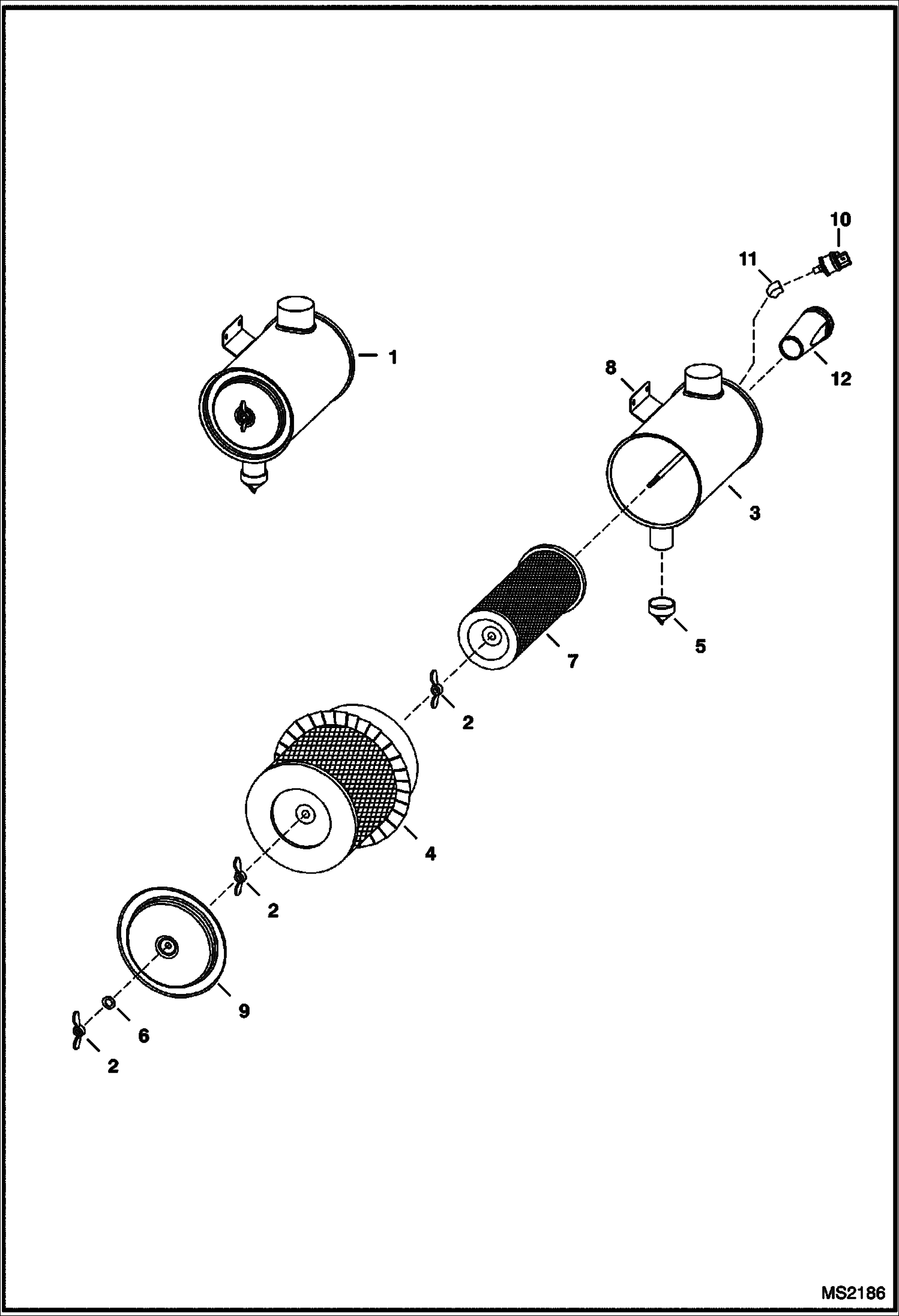 Схема запчастей Bobcat S-Series - AIR CLEANER POWER UNIT