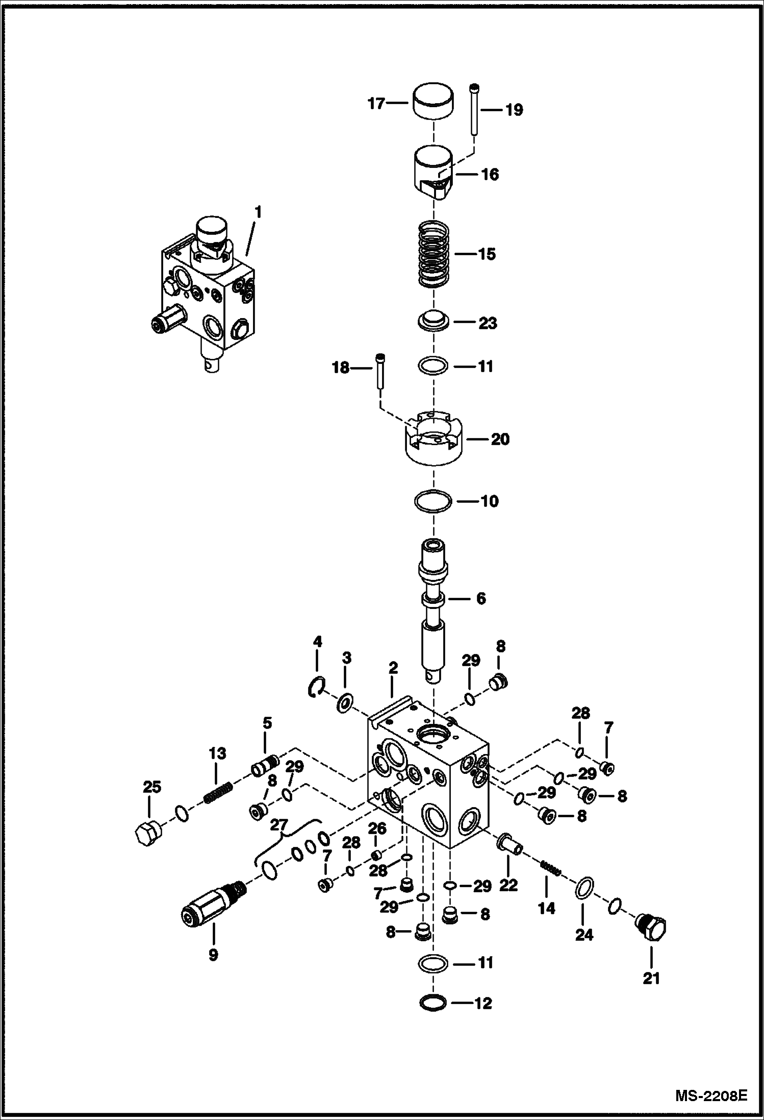 Схема запчастей Bobcat FLAIL CUTTER - FLAIL CUTTER (Shutoff Valve) (FC155 AO1P00144 & Above) Loader