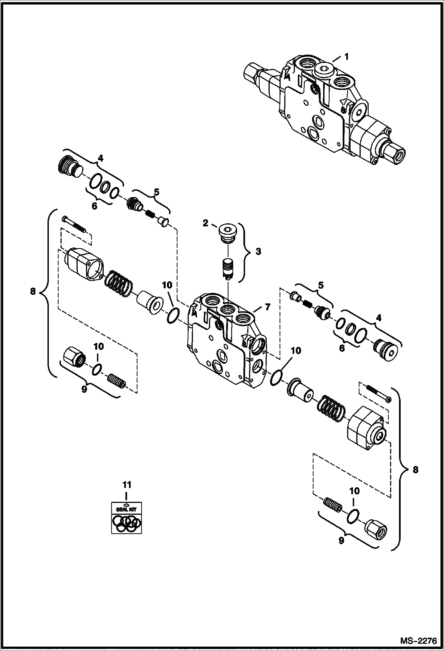 Схема запчастей Bobcat 335 - VALVE SECTION (Slew) HYDRAULIC SYSTEM