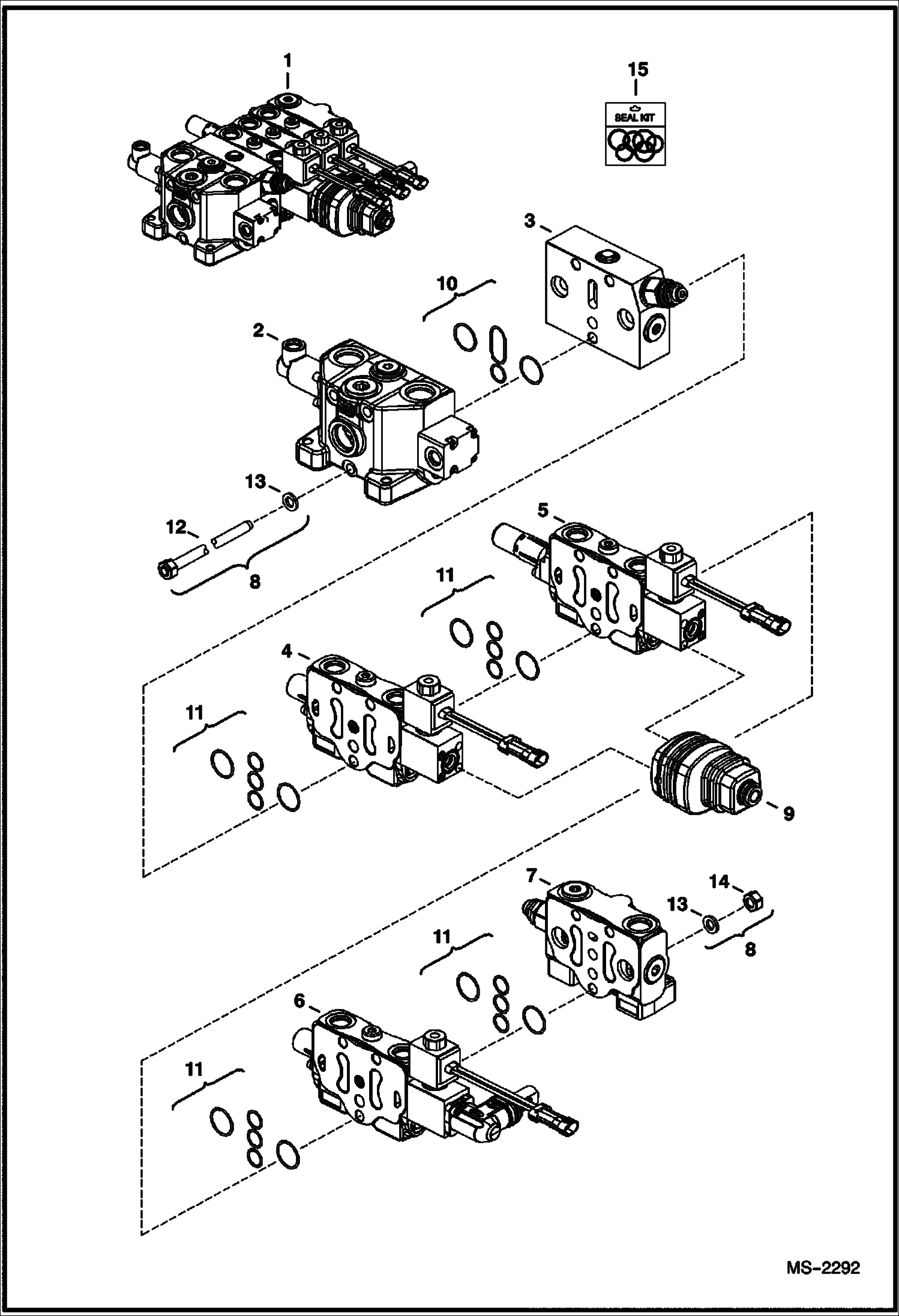 Схема запчастей Bobcat 5610 - WORK VALVE (Standard Flow) HYDRAULIC SYSTEM