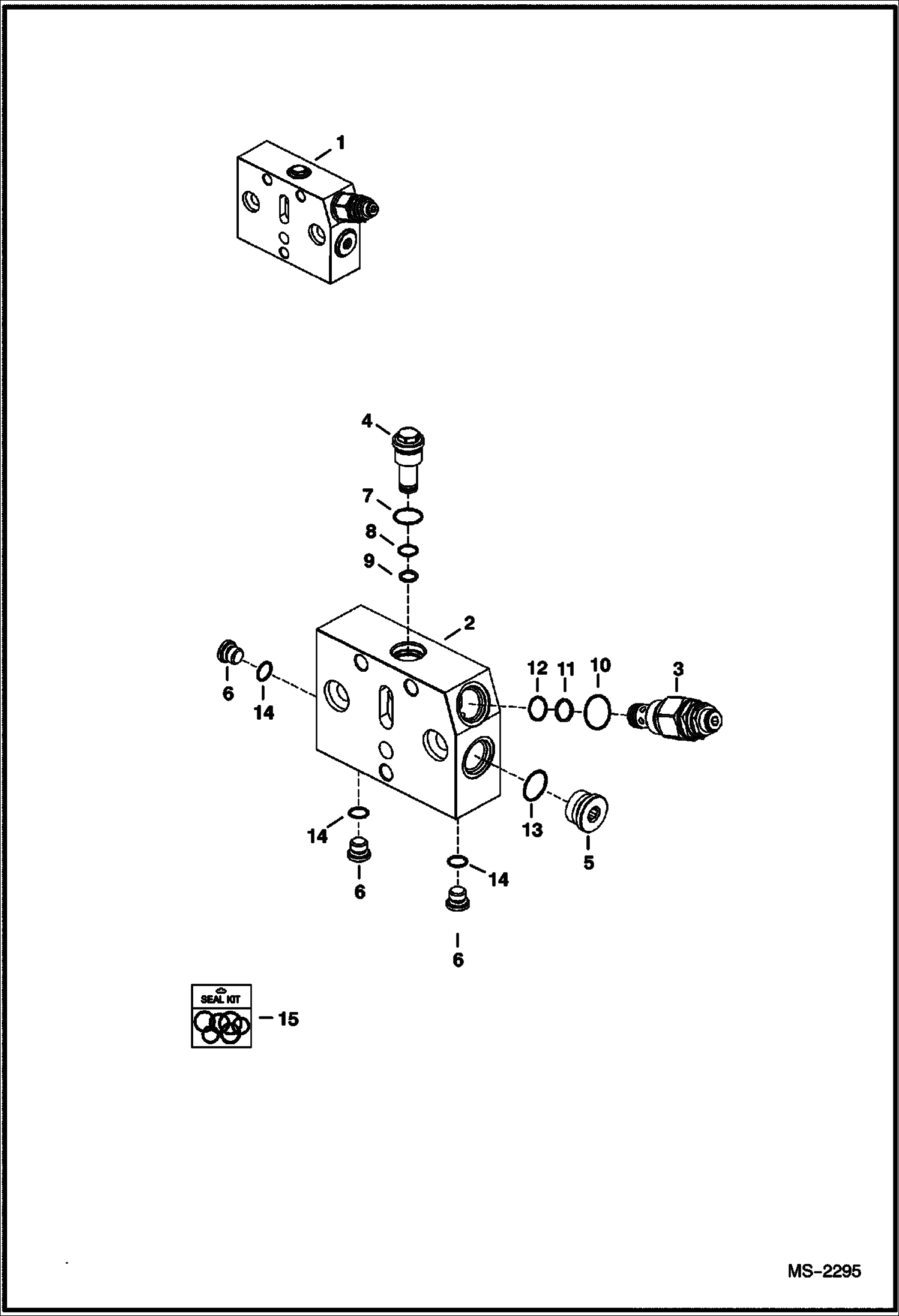 Схема запчастей Bobcat 5610 - VALVE SECTION (Std Flow) HYDRAULIC SYSTEM