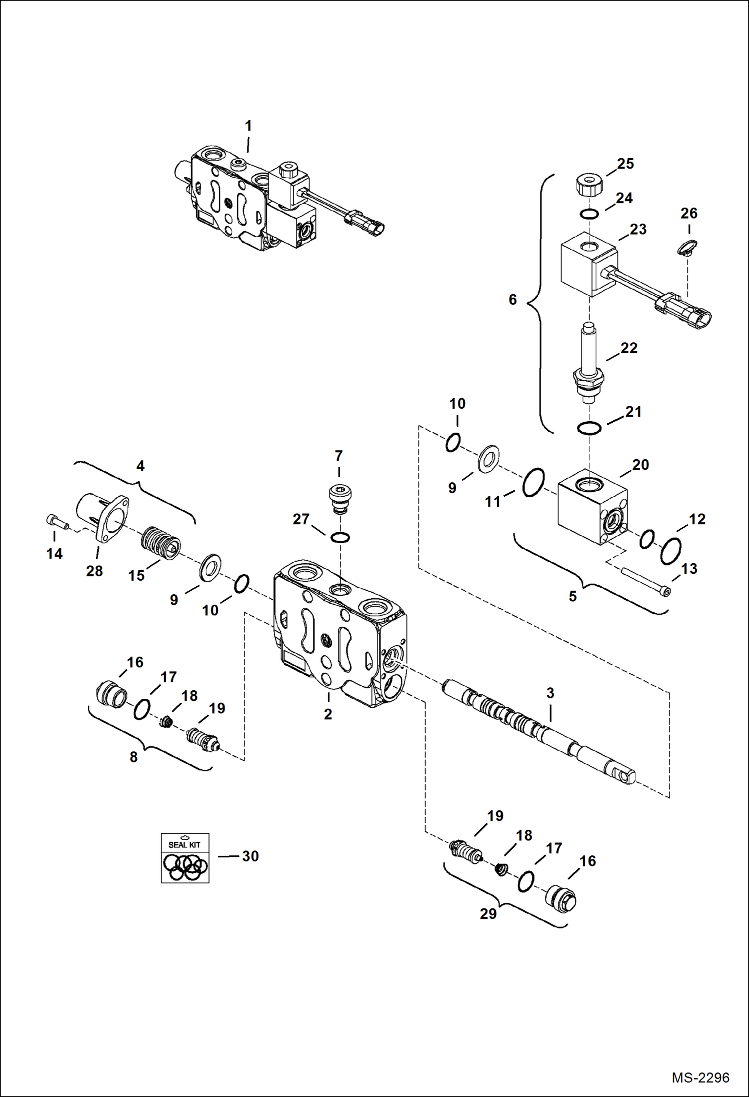 Схема запчастей Bobcat 5600 - VALVE SECTION (Tilt) HYDRAULIC SYSTEM