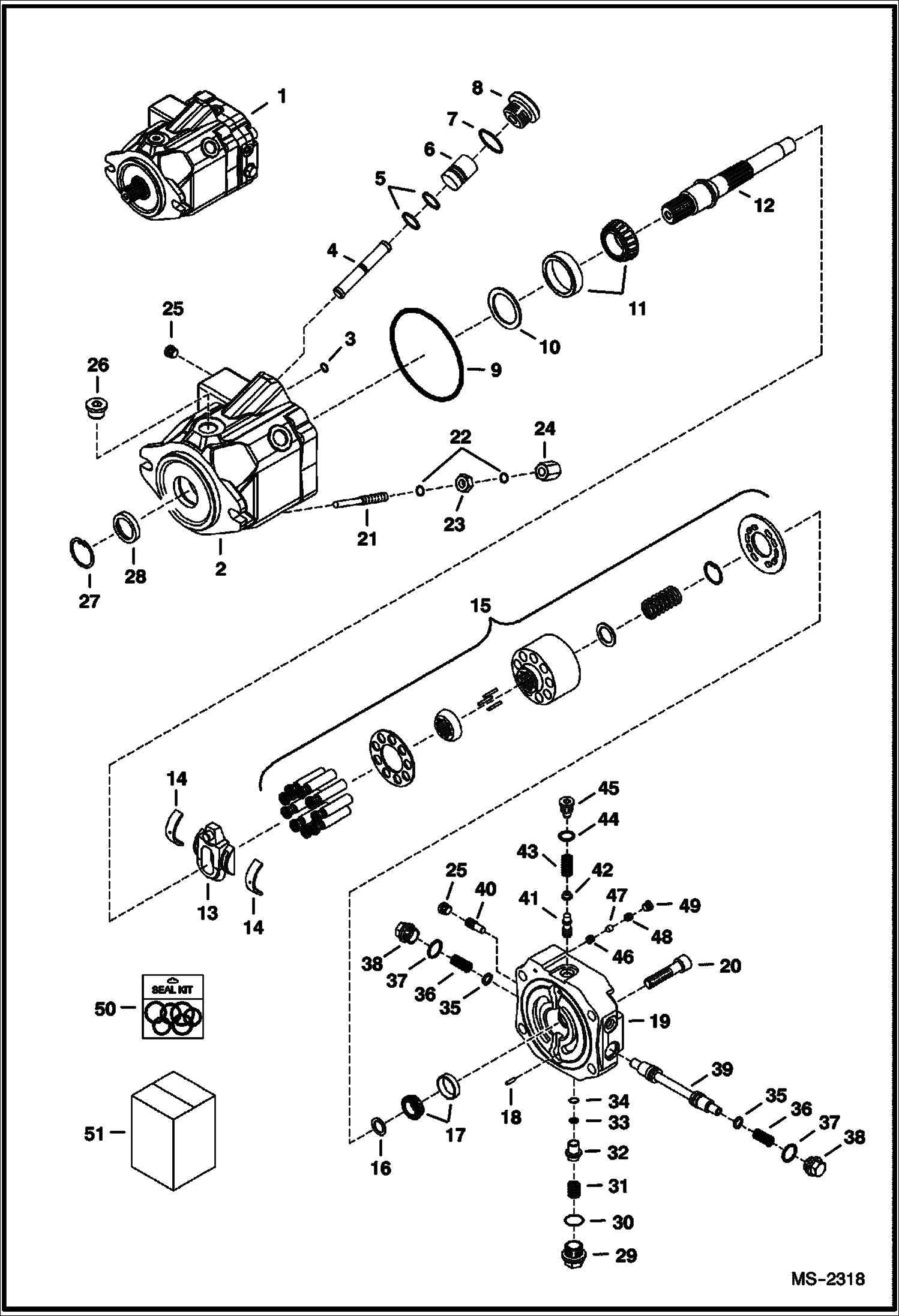 Схема запчастей Bobcat 5610 - DRIVE MOTOR HYDROSTATIC SYSTEM