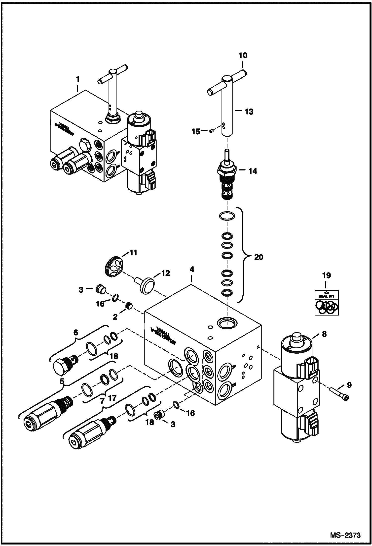 Схема запчастей Bobcat CHIPPER - 8B CHIPPER Control Valve Loader