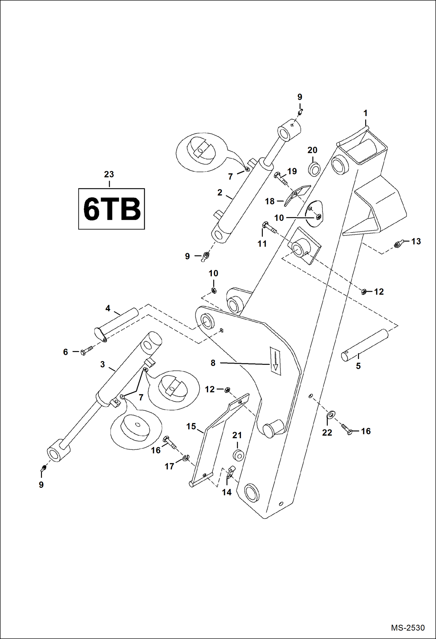 Схема запчастей Bobcat BACKHOE - BACKHOE 6TB (Boom) (A914) BACKHOE