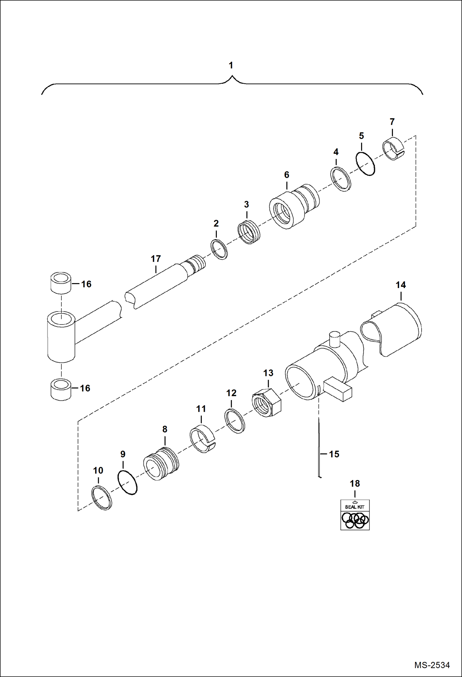 Схема запчастей Bobcat BACKHOE - BACKHOE 6TB (Swing Cylinder) (A914) BACKHOE