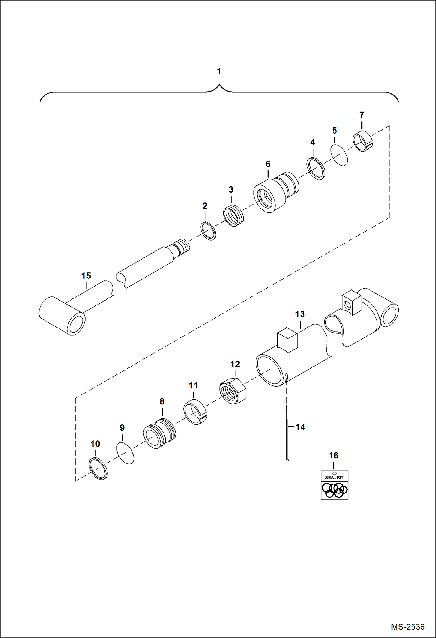 Схема запчастей Bobcat BACKHOE - BACKHOE 6TB (Boom & Dipper Cylinder) (A914) BACKHOE