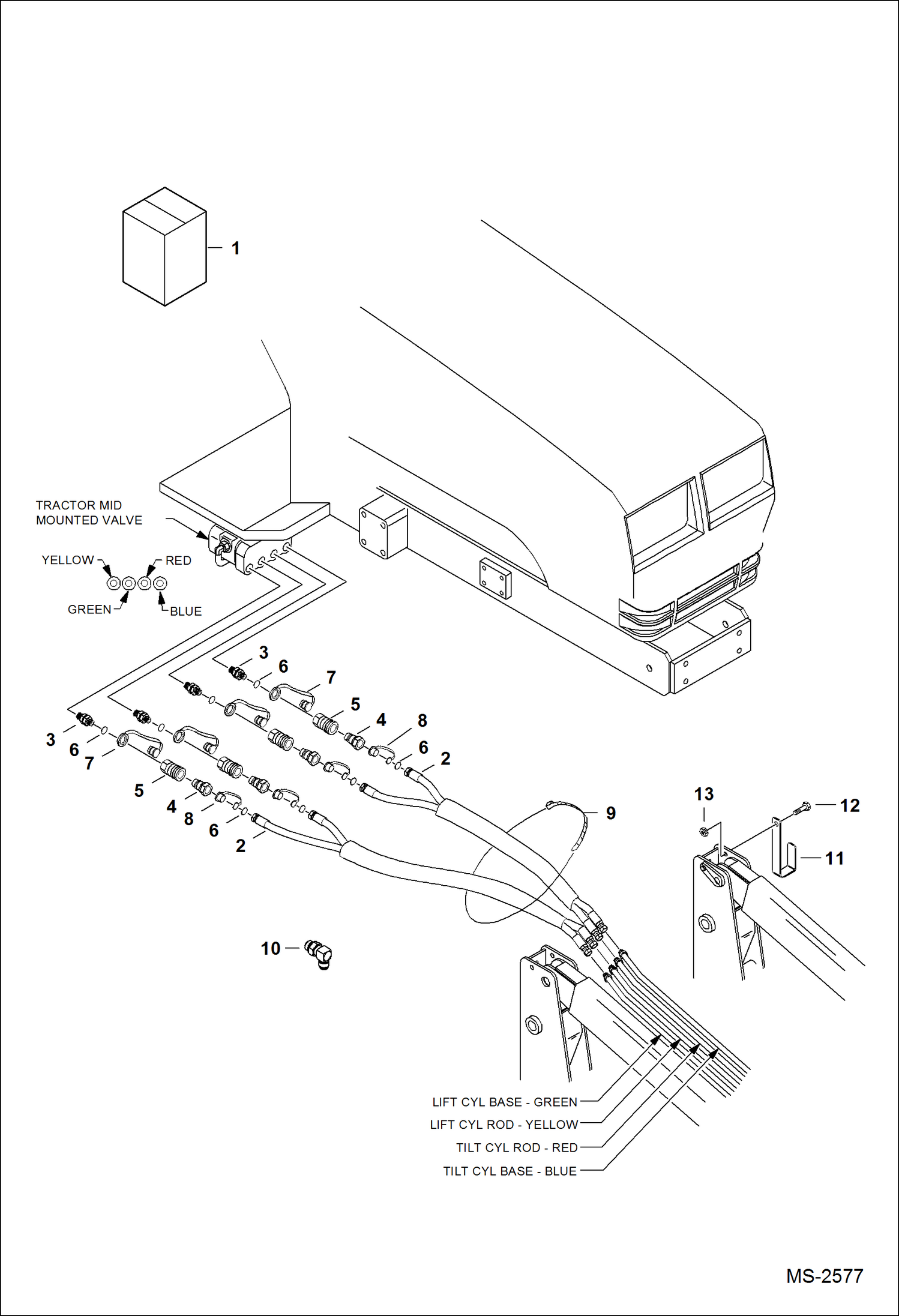 Схема запчастей Bobcat LOADER - TRACTOR LOADER 6TL (A90Y) (Hose Kit) Компактные тракторы